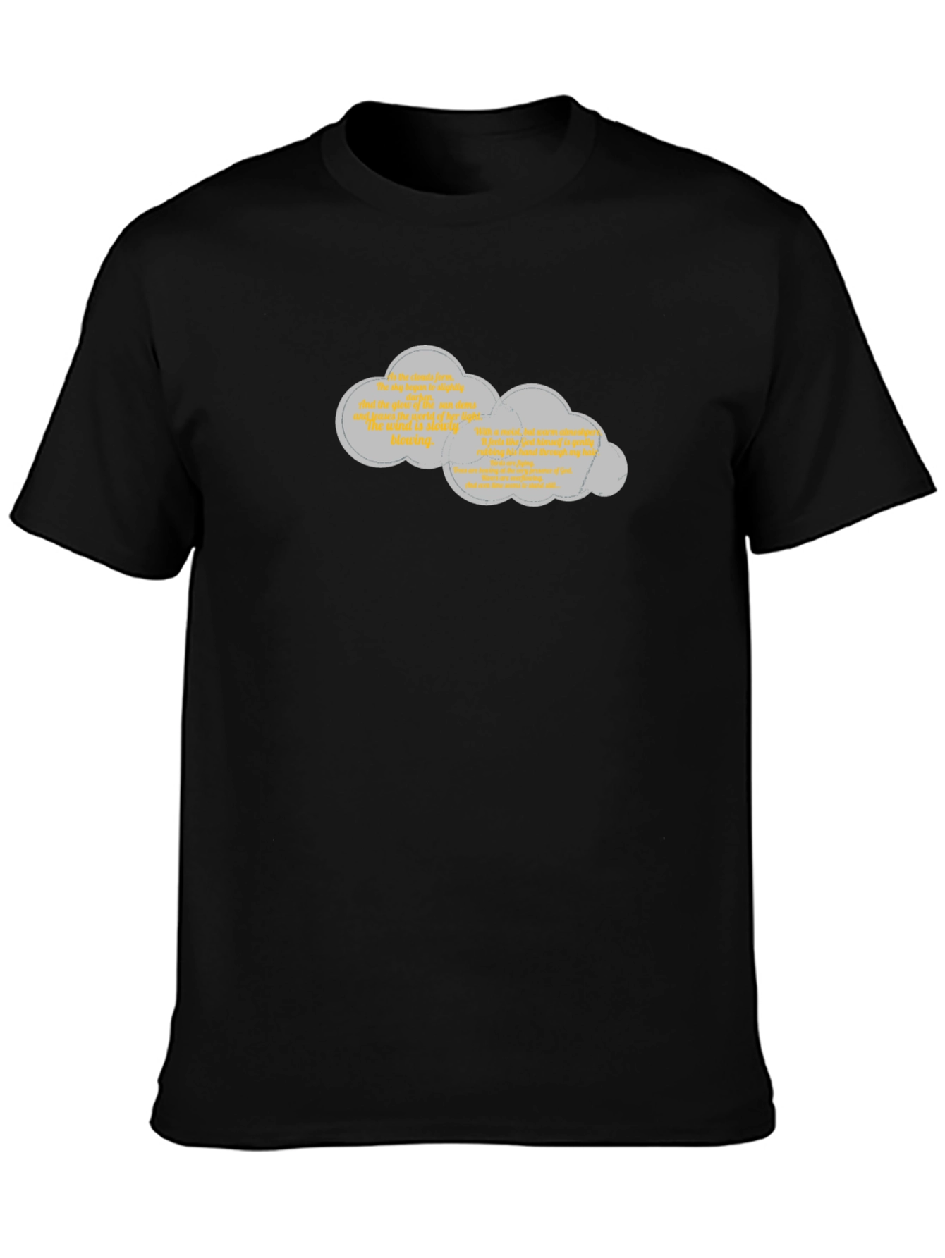 Quirky Cloud Graphic Black T-Shirt