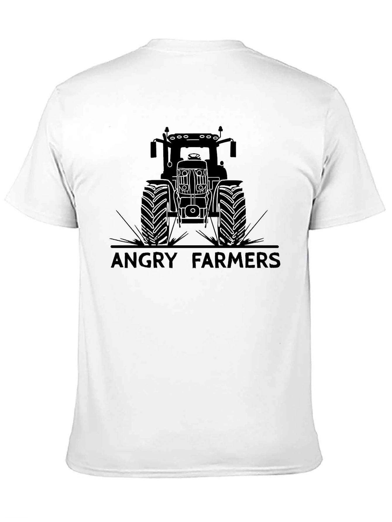 Angry Farmers Tractor Graphic Tee - Black