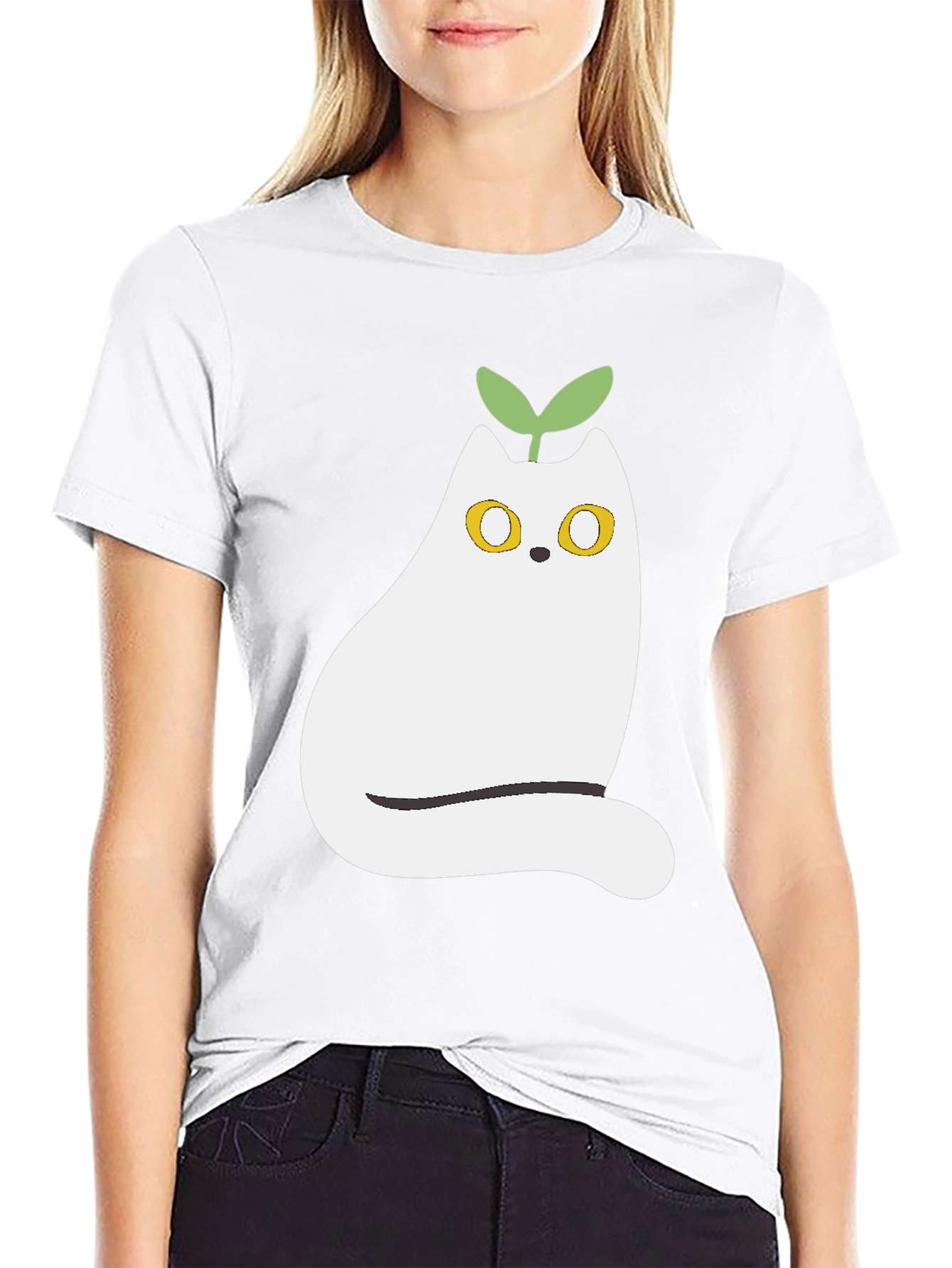 Whimsical Cat Plant T-Shirt - Cute Graphic Tee