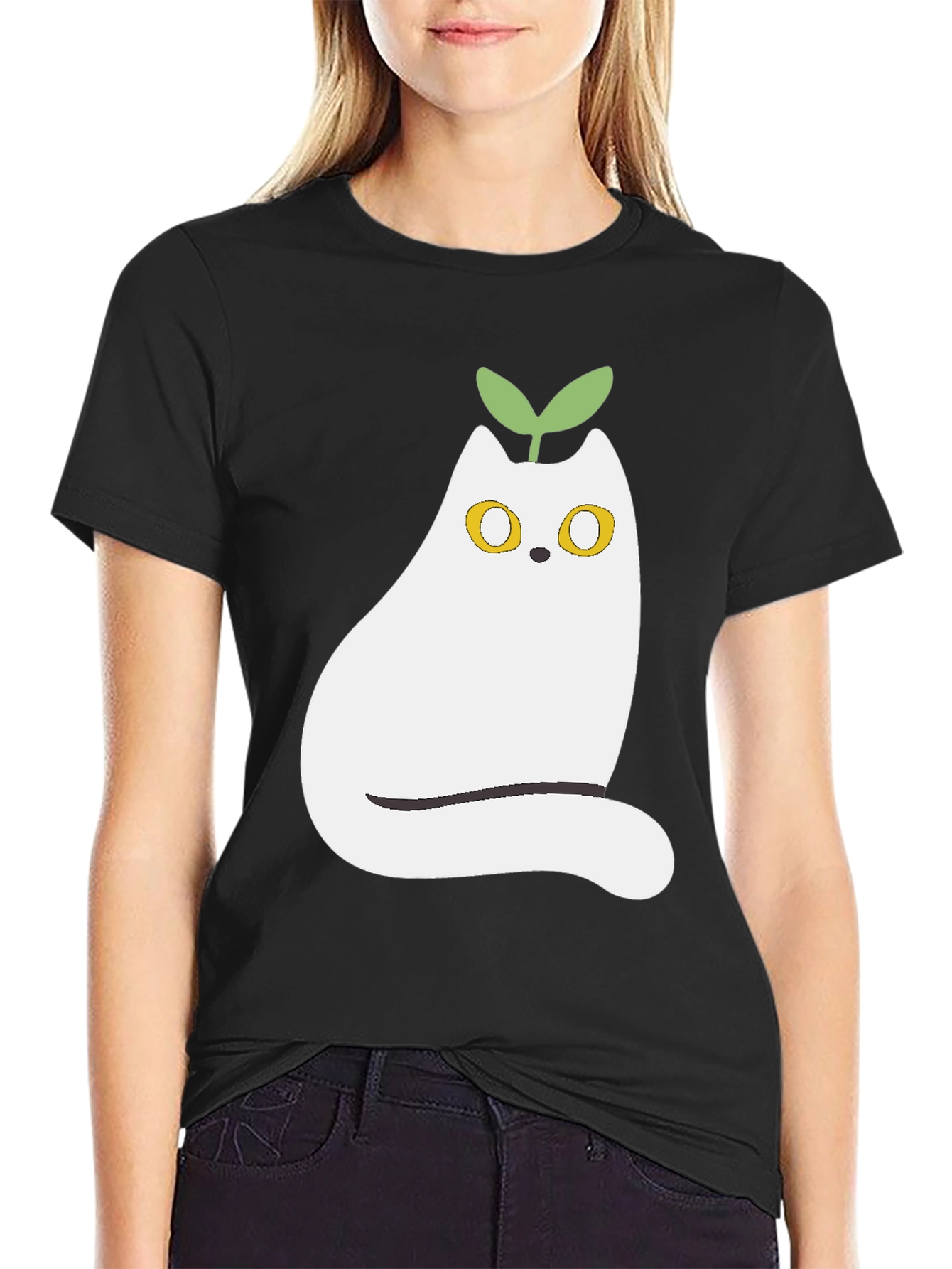 Whimsical Cat Plant T-Shirt - Cute Graphic Tee