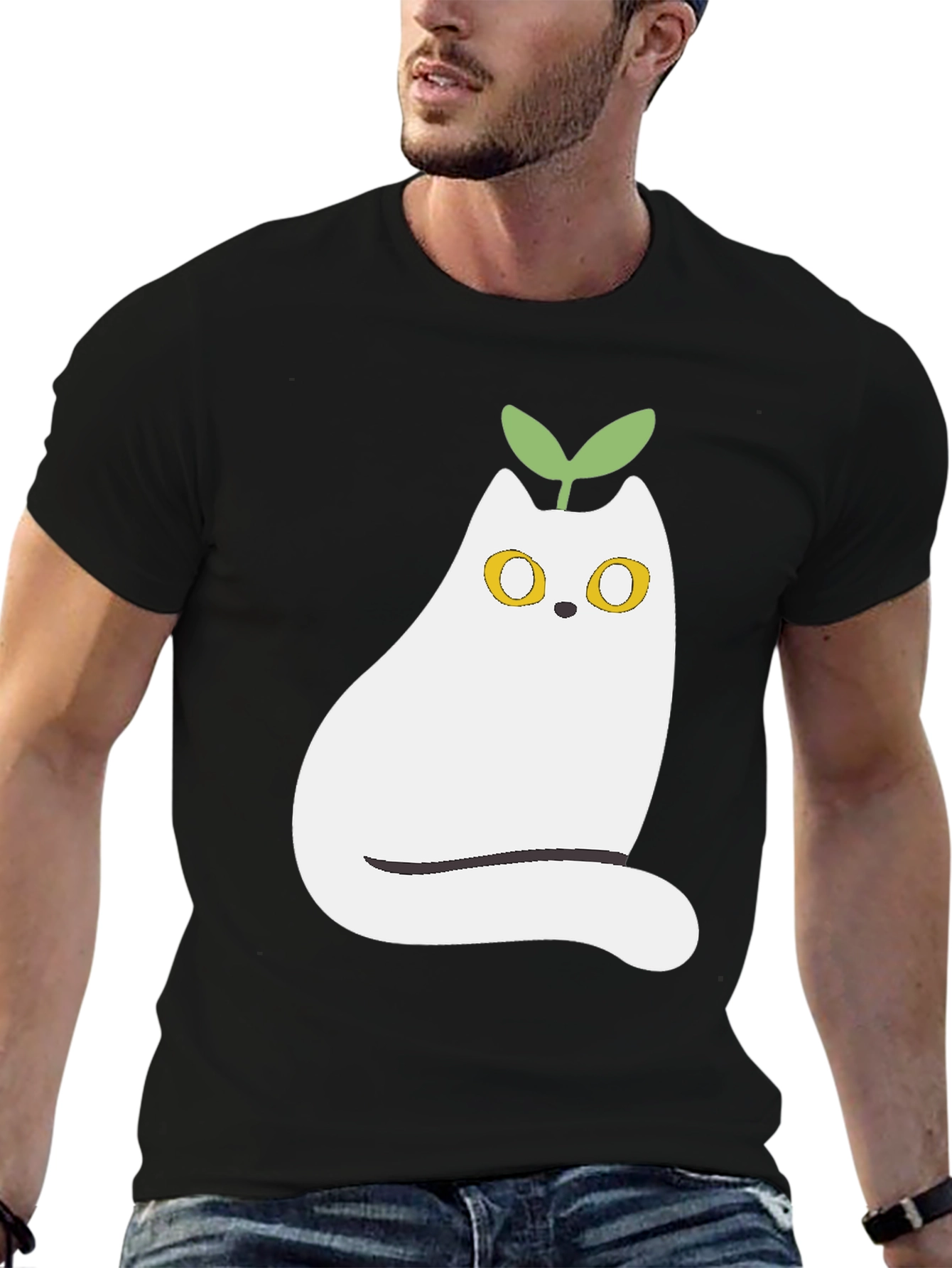 Whimsical Cat Plant T-Shirt - Cute Graphic Tee