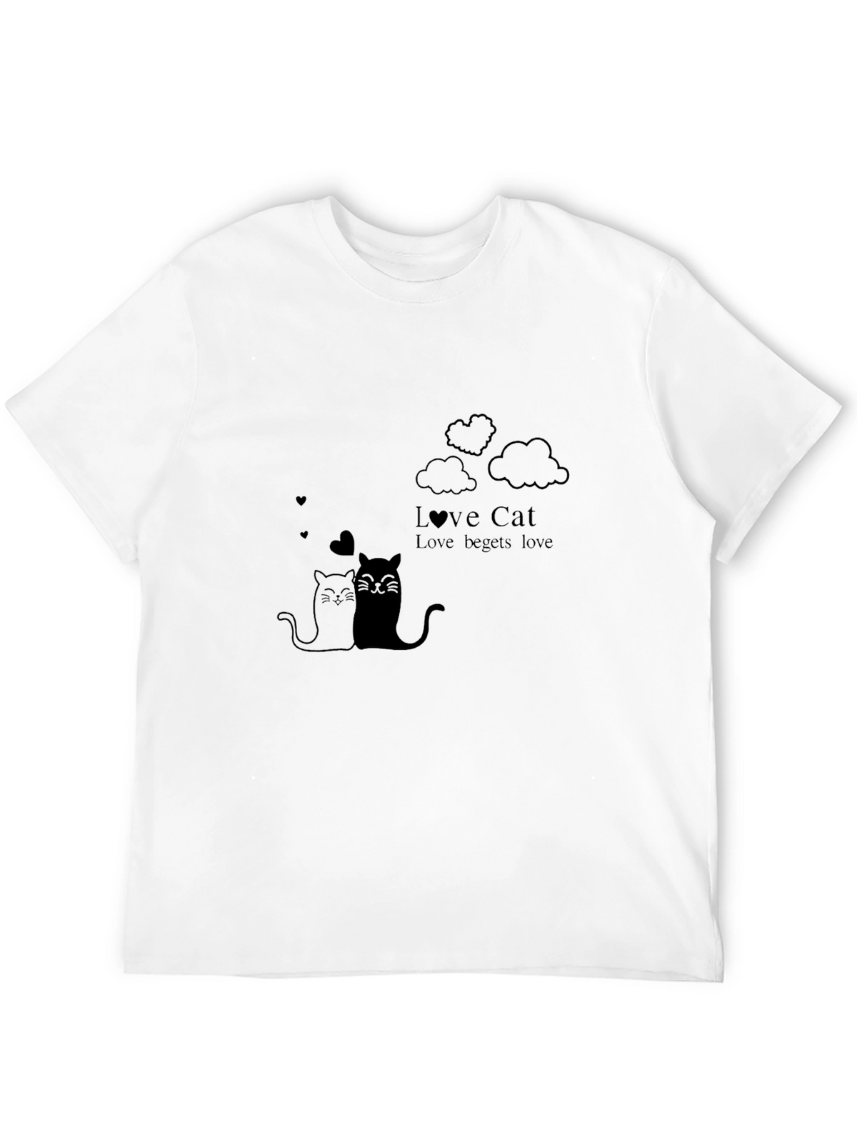 Love Cat Black T-Shirt