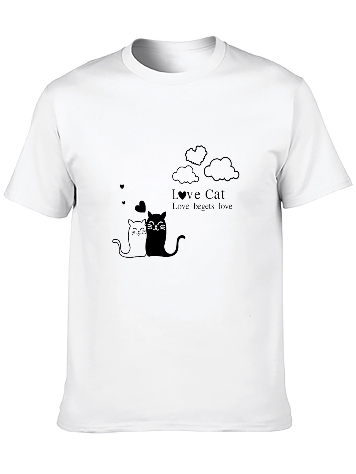Love Cat Black T-Shirt