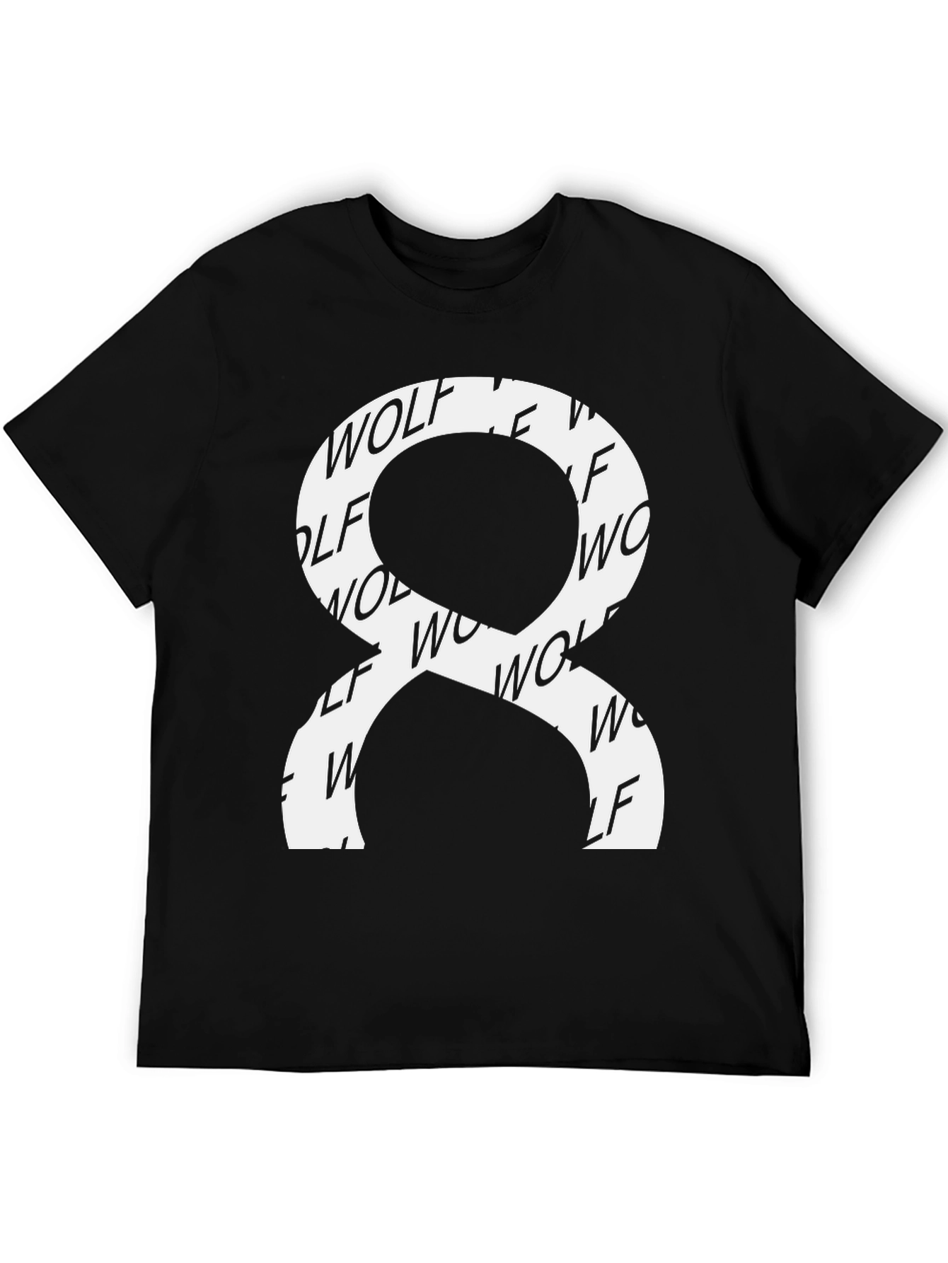 Wolf Graphic Print Black Tee Shirt