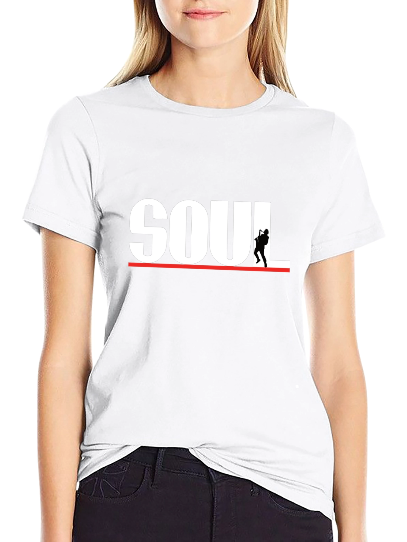Soul Music Graphic Print Tee - Saxophone Player