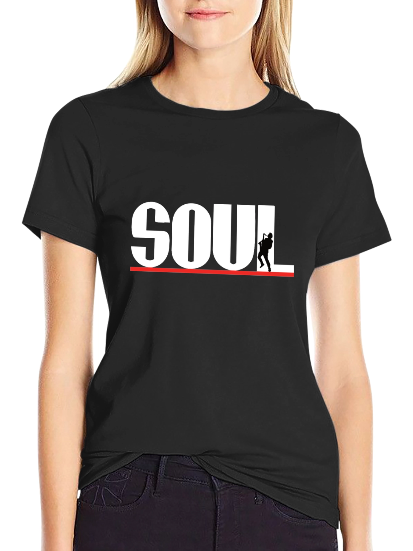 Soul Music Graphic Print Tee - Saxophone Player