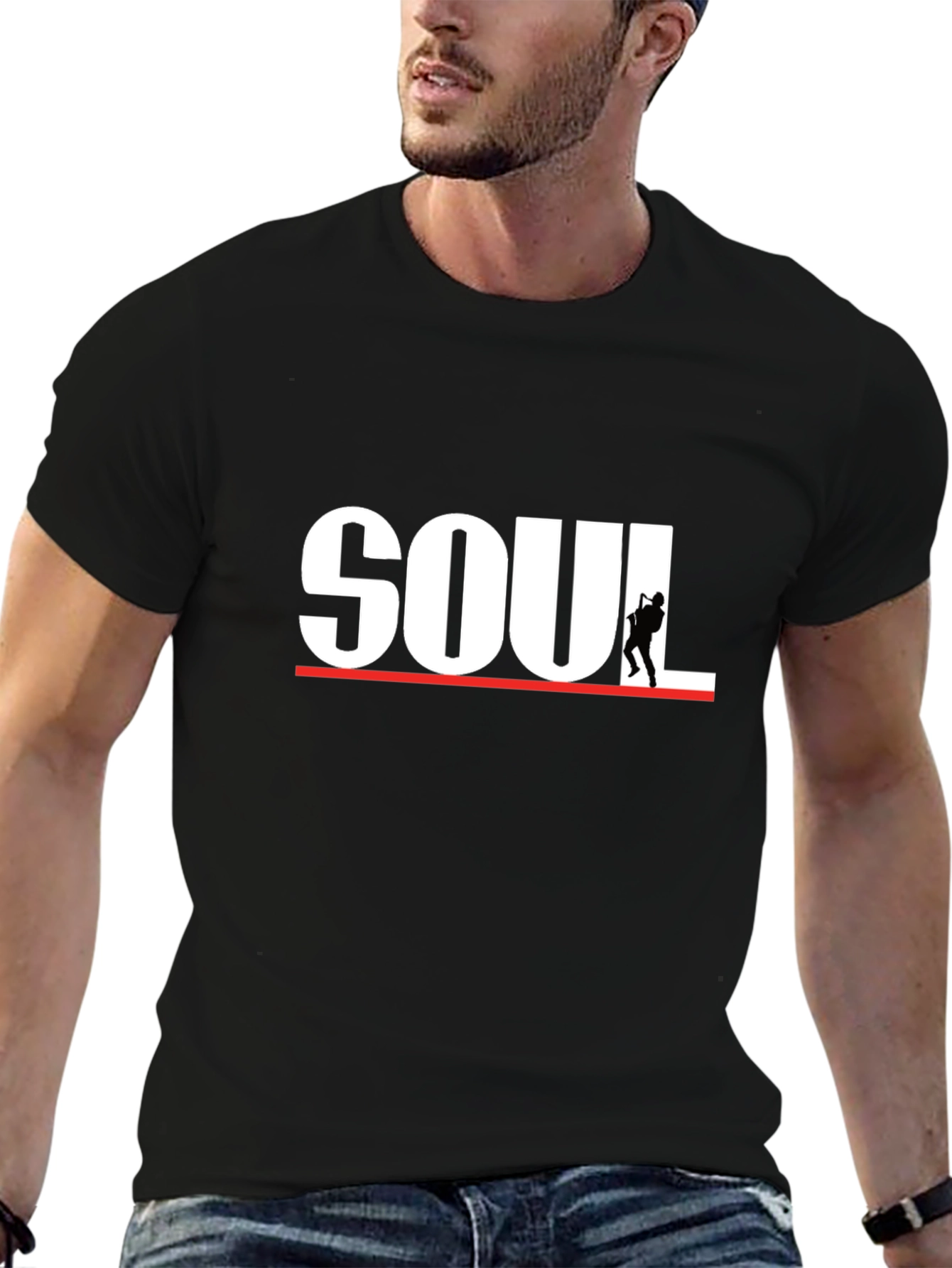 Soul Music Graphic Print Tee - Saxophone Player