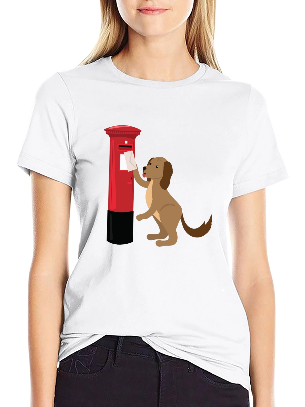Dog Posting Letter Graphic T-Shirt