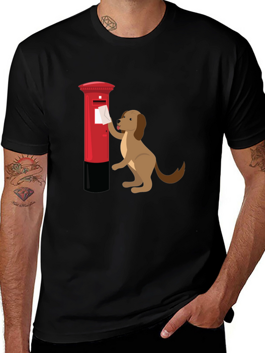 Dog Posting Letter Graphic T-Shirt