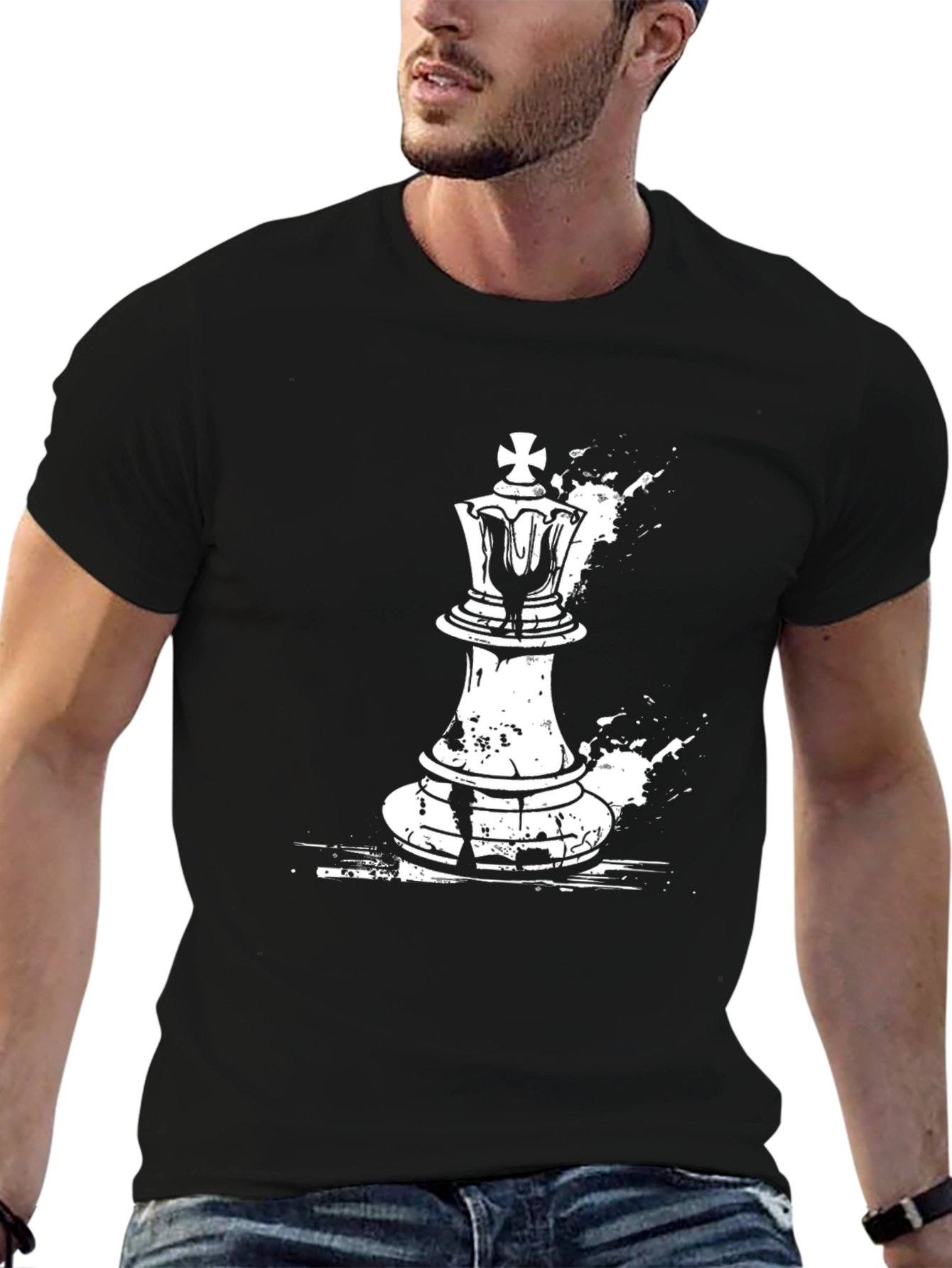 Chess King Graphic Tee - Stylish Black T-Shirt