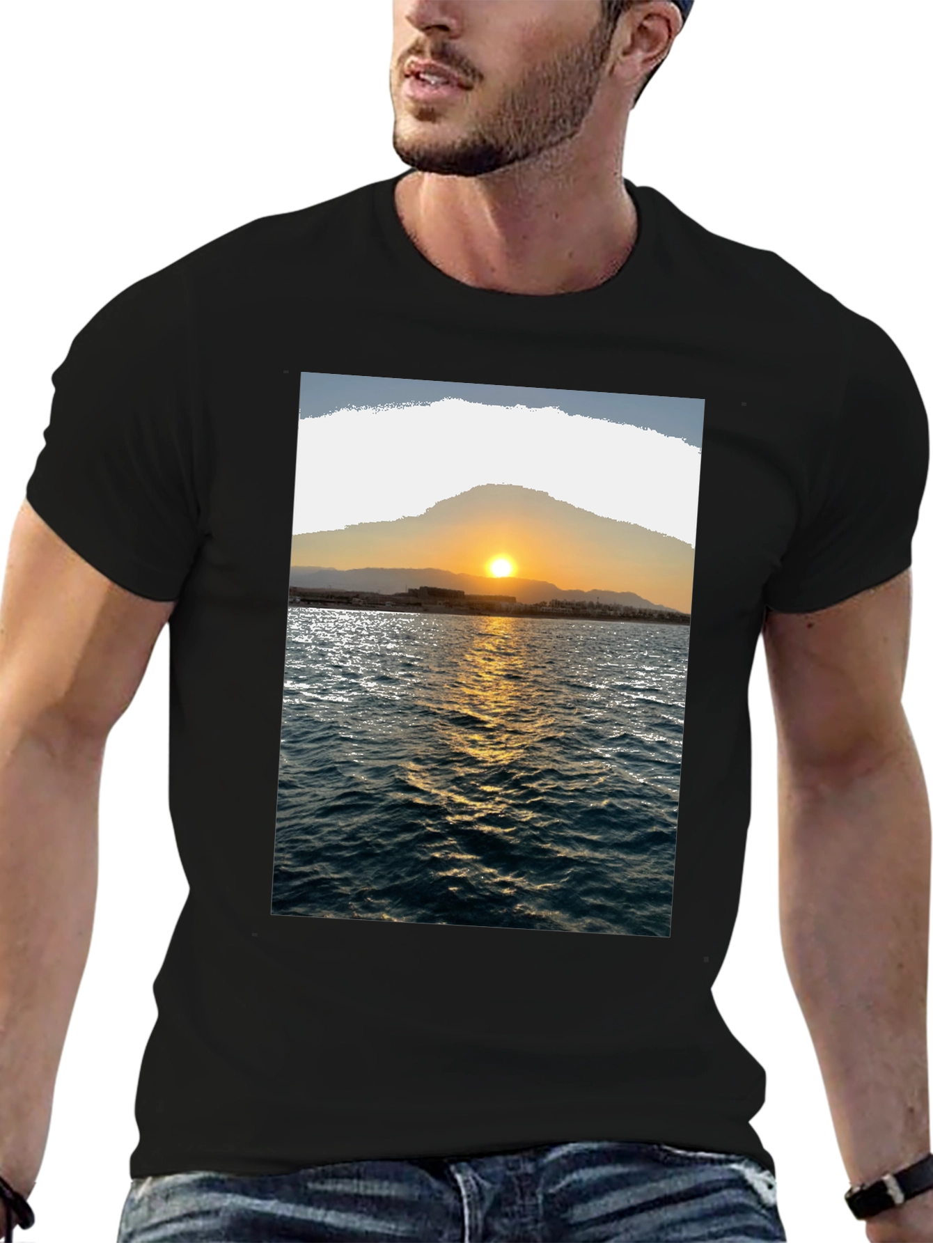 Sunset Seascape Graphic Tee - Premium Cotton