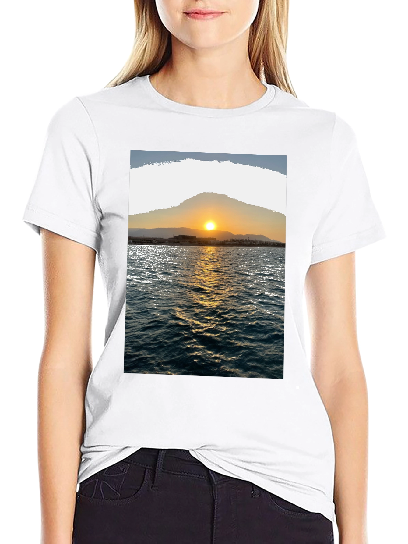 Sunset Seascape Graphic Tee - Premium Cotton