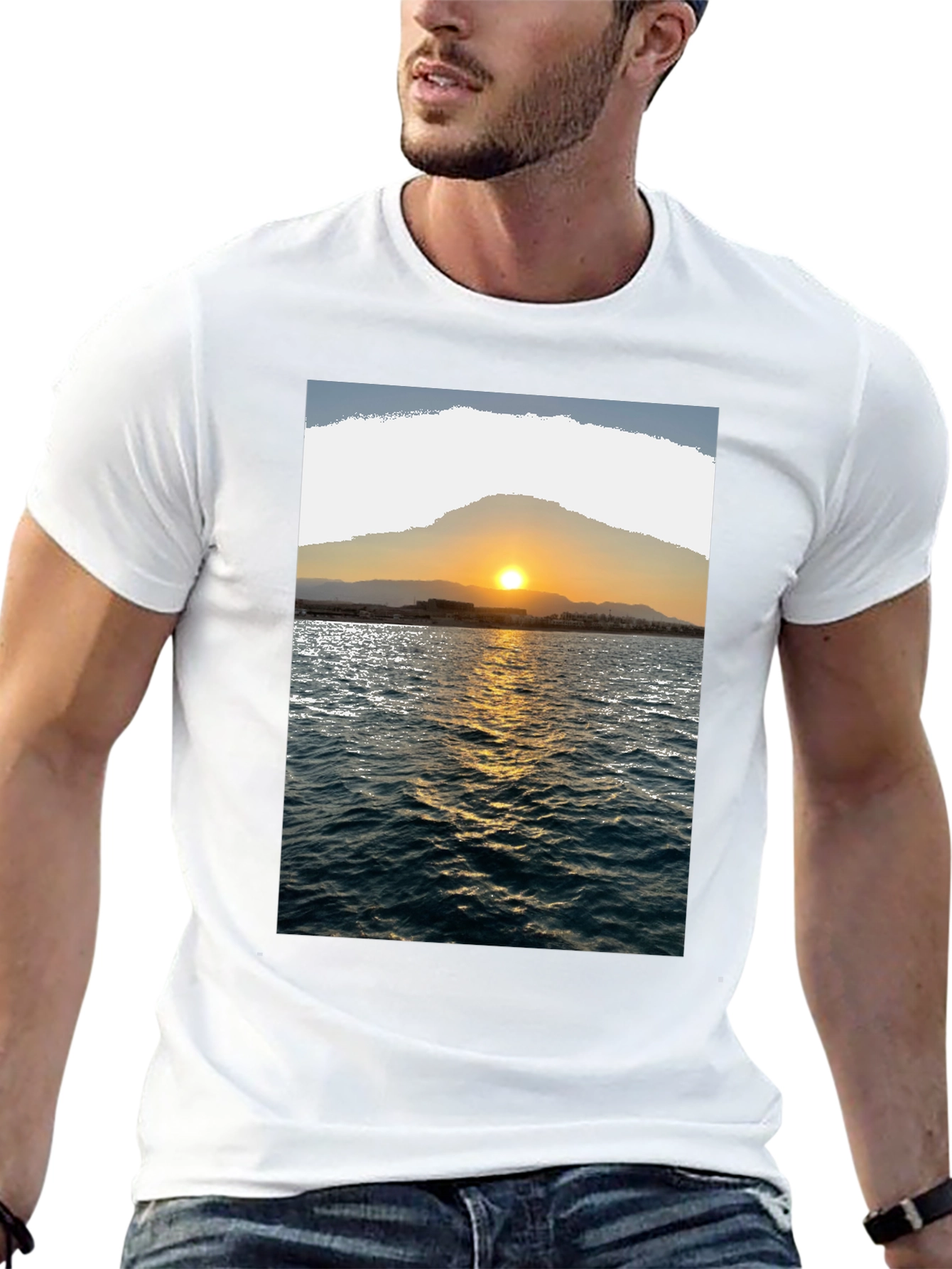 Sunset Seascape Graphic Tee - Premium Cotton