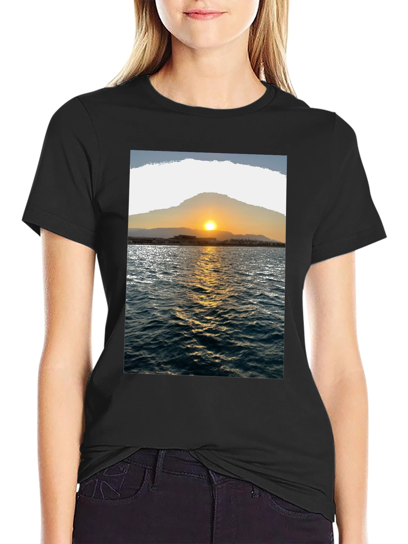 Sunset Seascape Graphic Tee - Premium Cotton