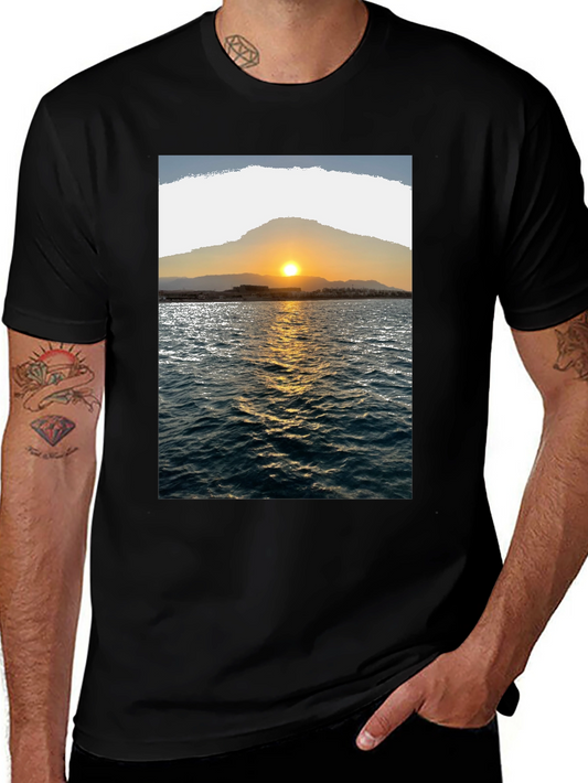 Sunset Seascape Graphic Tee - Premium Cotton
