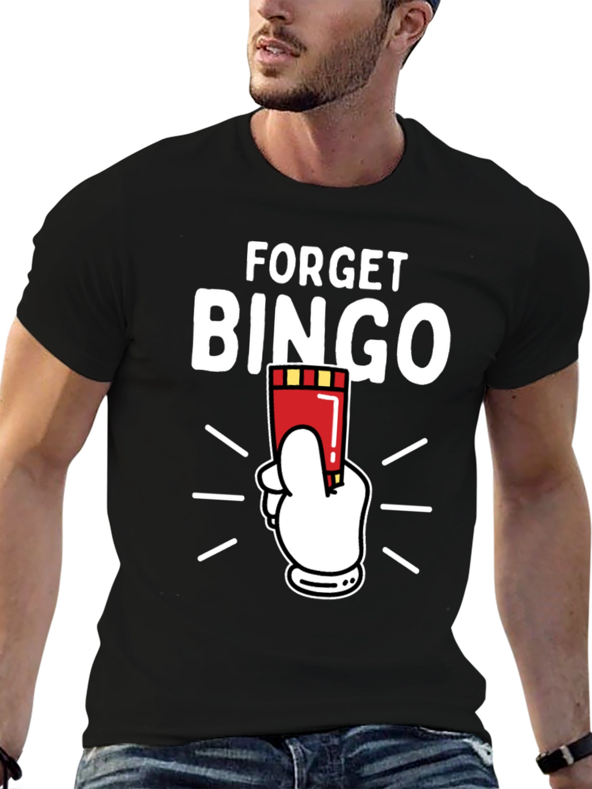 Forget Bingo Graphic Tee - Black