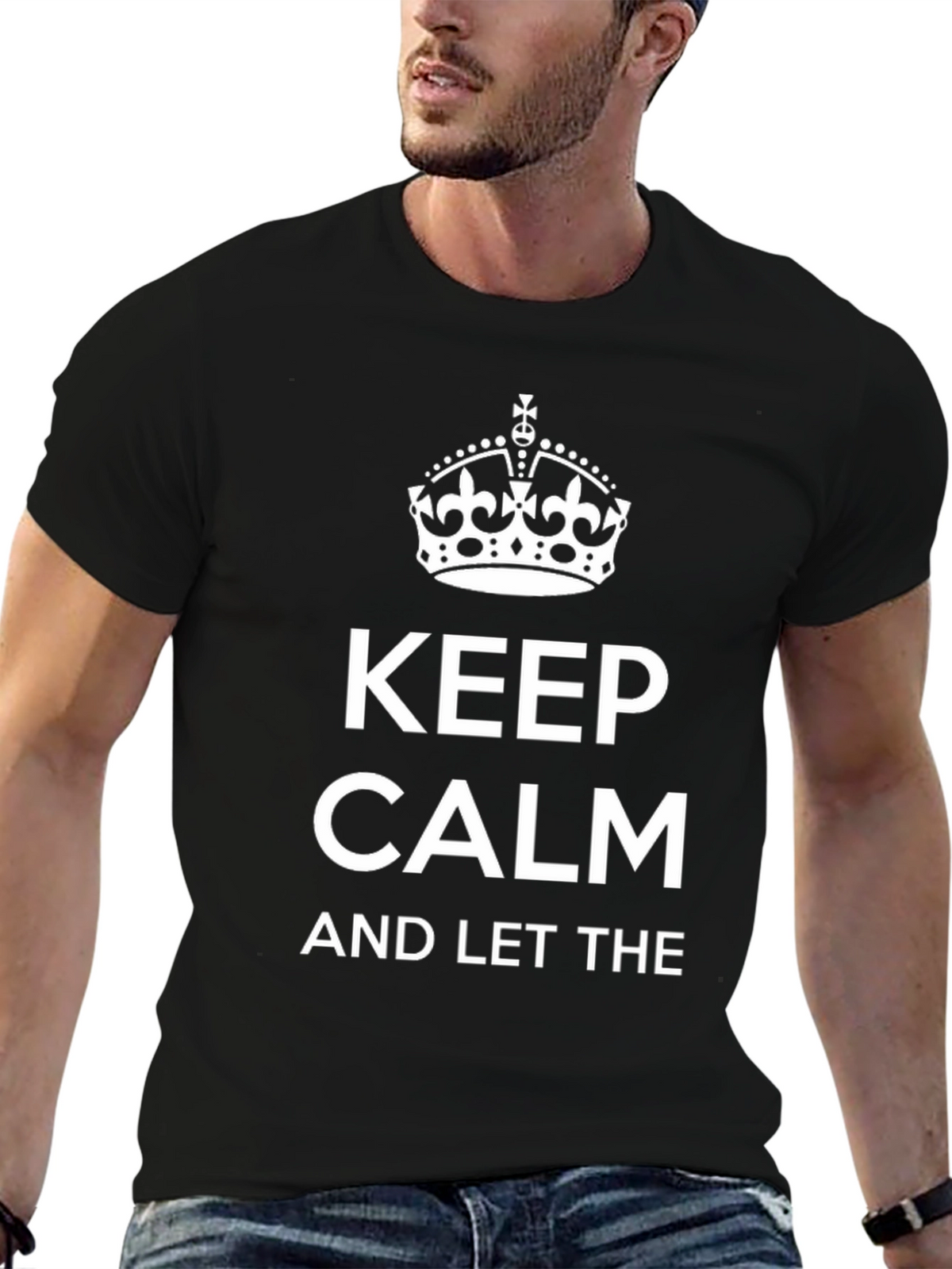 Keep Calm Graphic Tee - Stylish Black Cotton T-Shirt