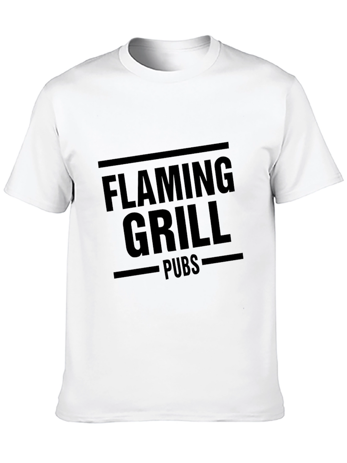 Flaming Grill Pubs Black Graphic T-Shirt