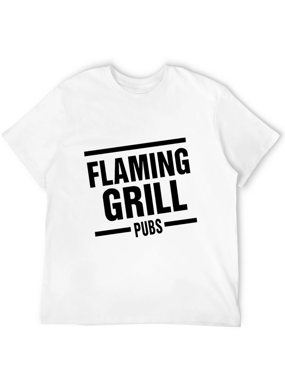 Flaming Grill Pubs Black Graphic T-Shirt