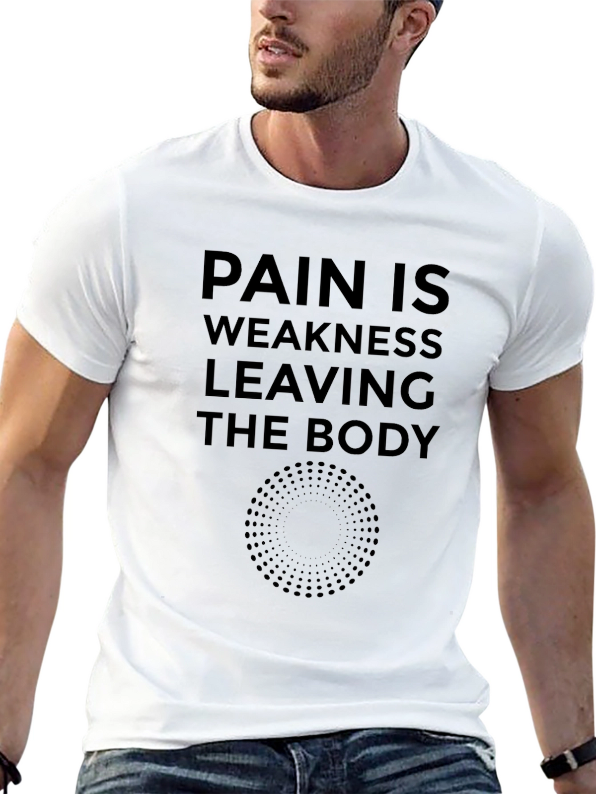 Pain is Weakness Leaving the Body Black T-Shirt