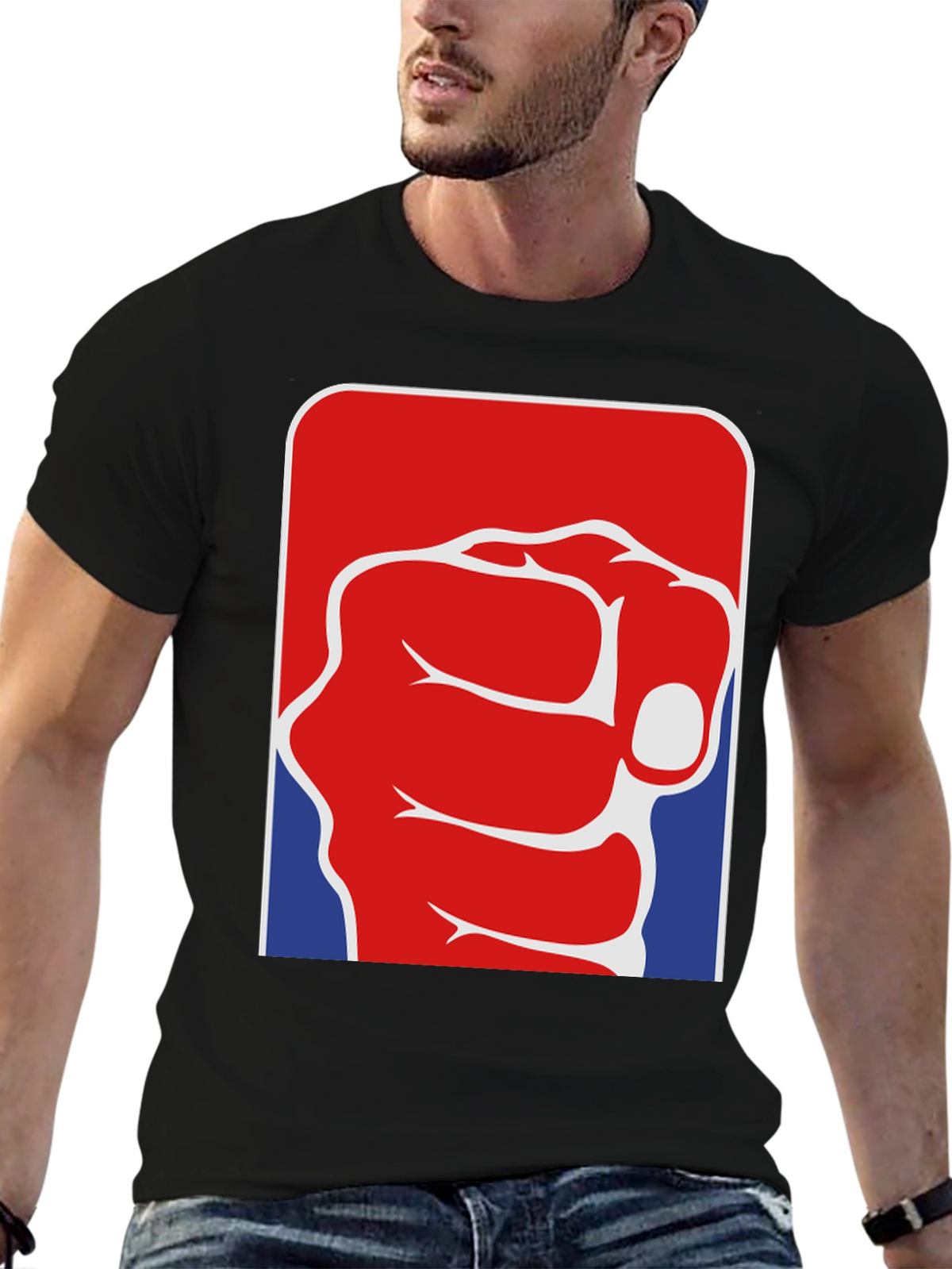 Patriotic Punch Graphic Tee - Bold Fist Design