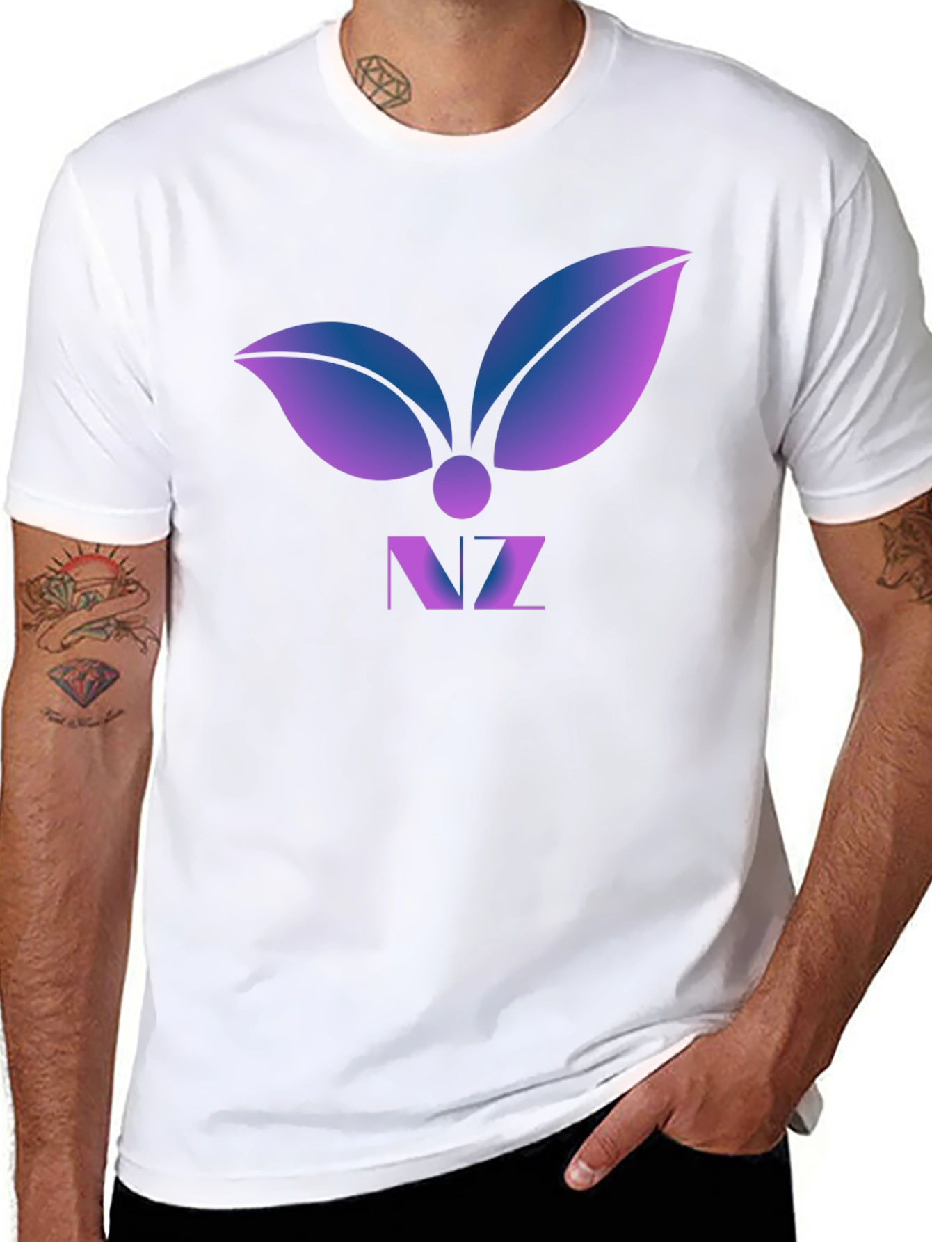 Abstract Leaf Logo Graphic T-Shirt - Modern Design
