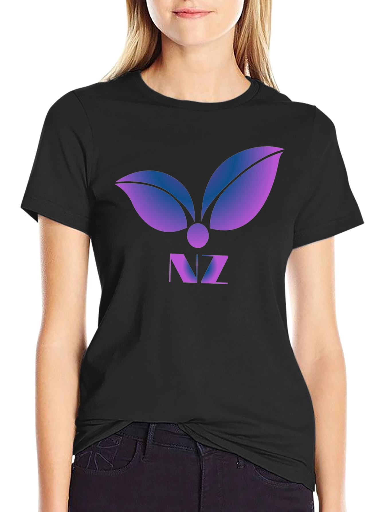 Abstract Leaf Logo Graphic T-Shirt - Modern Design