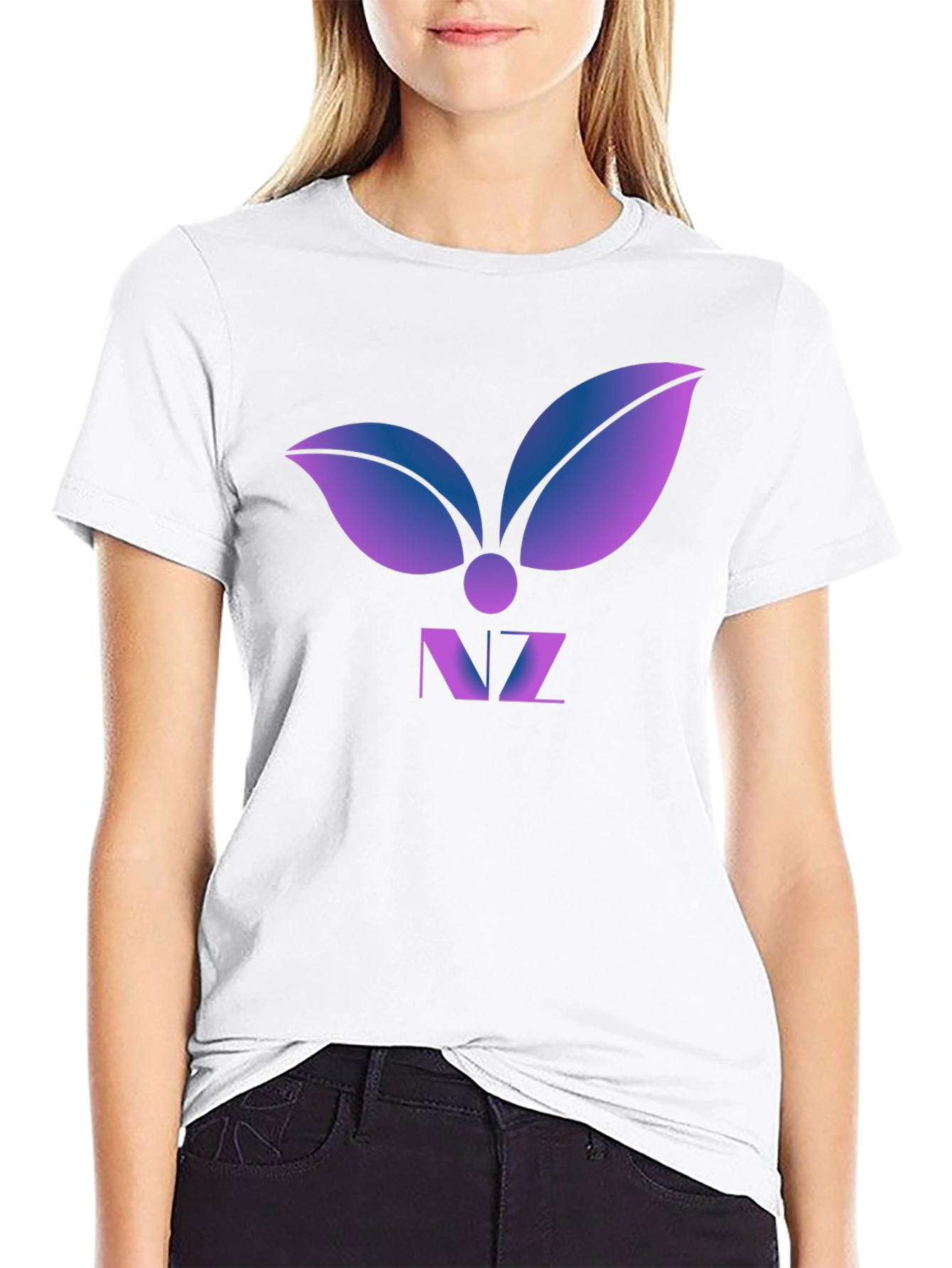 Abstract Leaf Logo Graphic T-Shirt - Modern Design