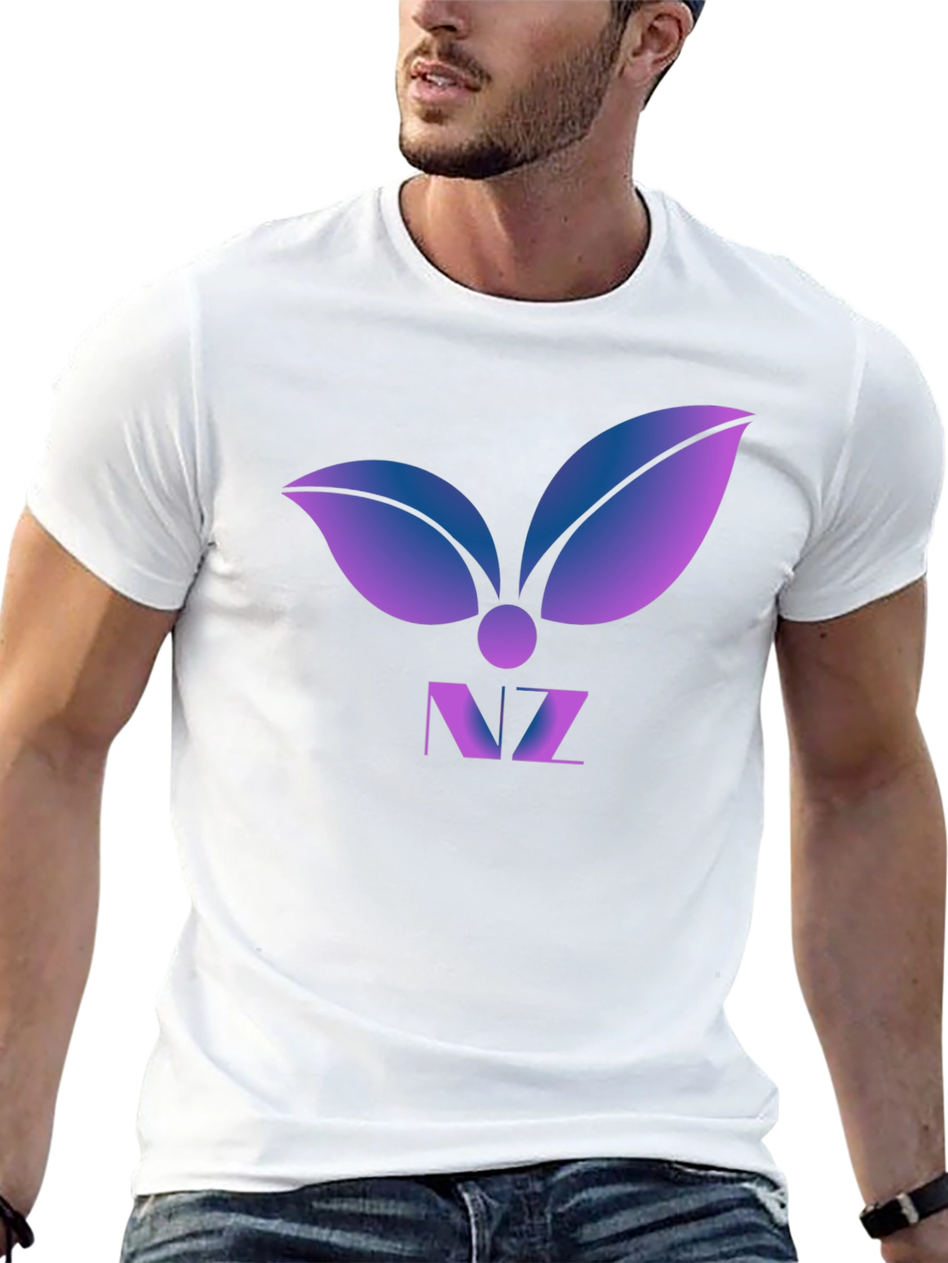 Abstract Leaf Logo Graphic T-Shirt - Modern Design