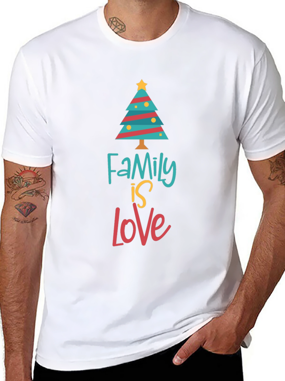 Family Is Love Christmas Tree Holiday T-Shirt