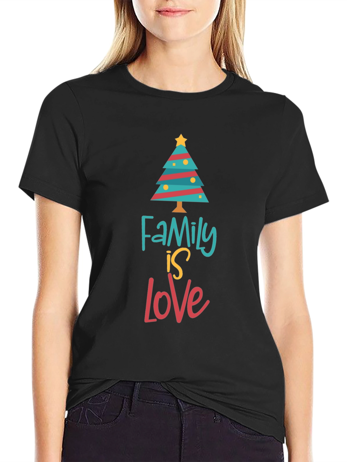 Family Is Love Christmas Tree Holiday T-Shirt