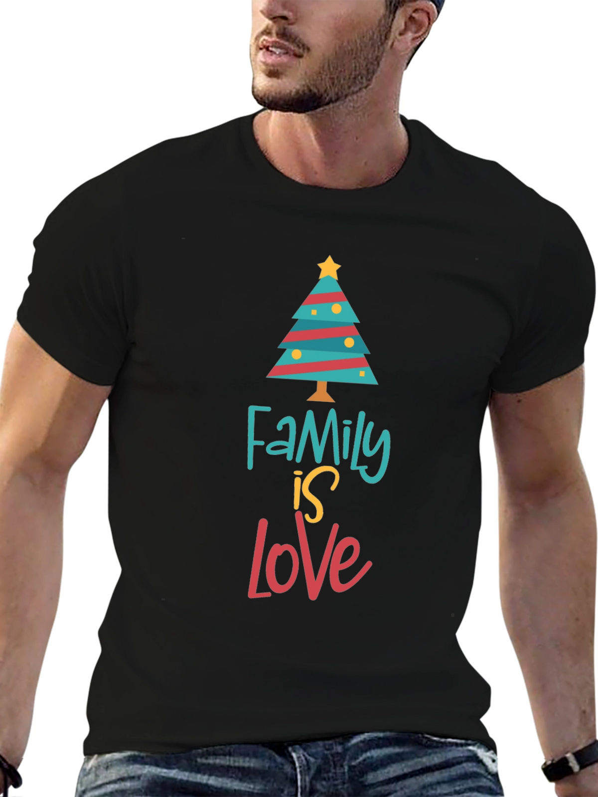 Family Is Love Christmas Tree Holiday T-Shirt