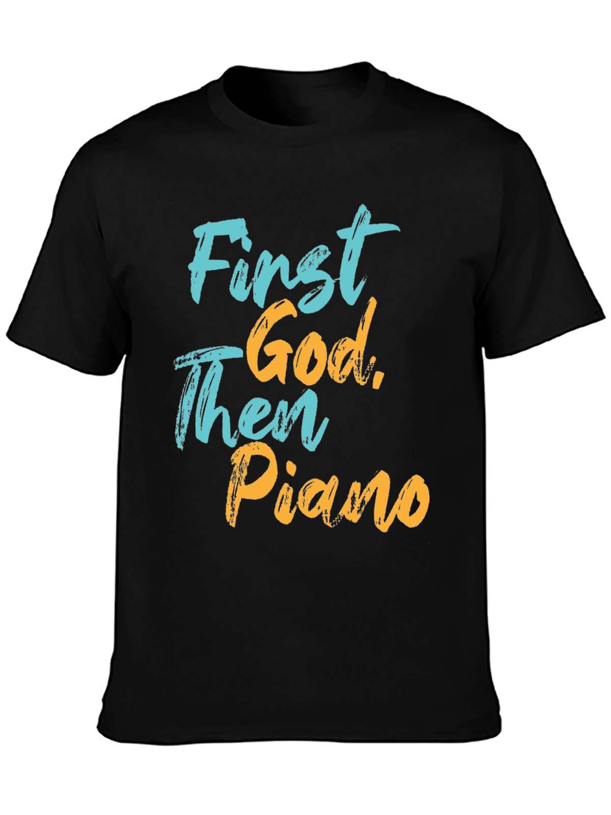 First God Then Piano Graphic T-Shirt
