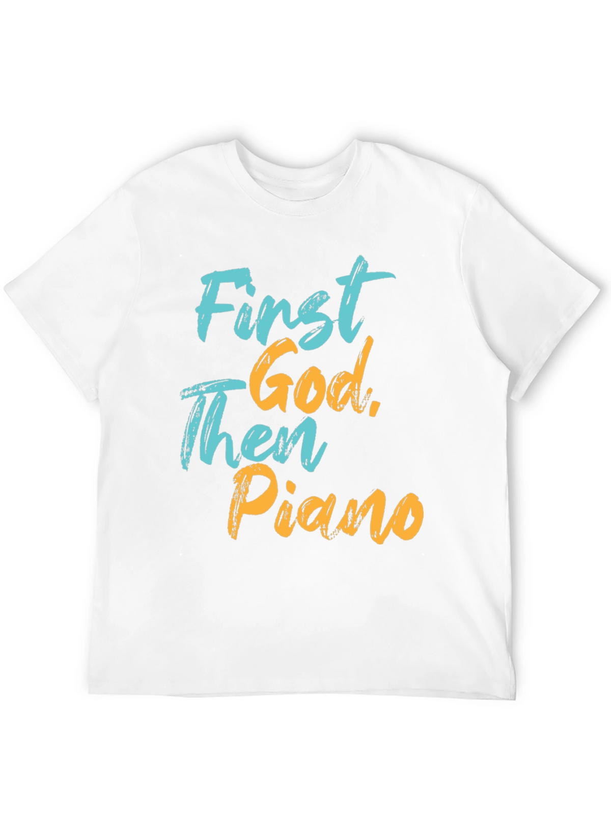 First God Then Piano Graphic T-Shirt