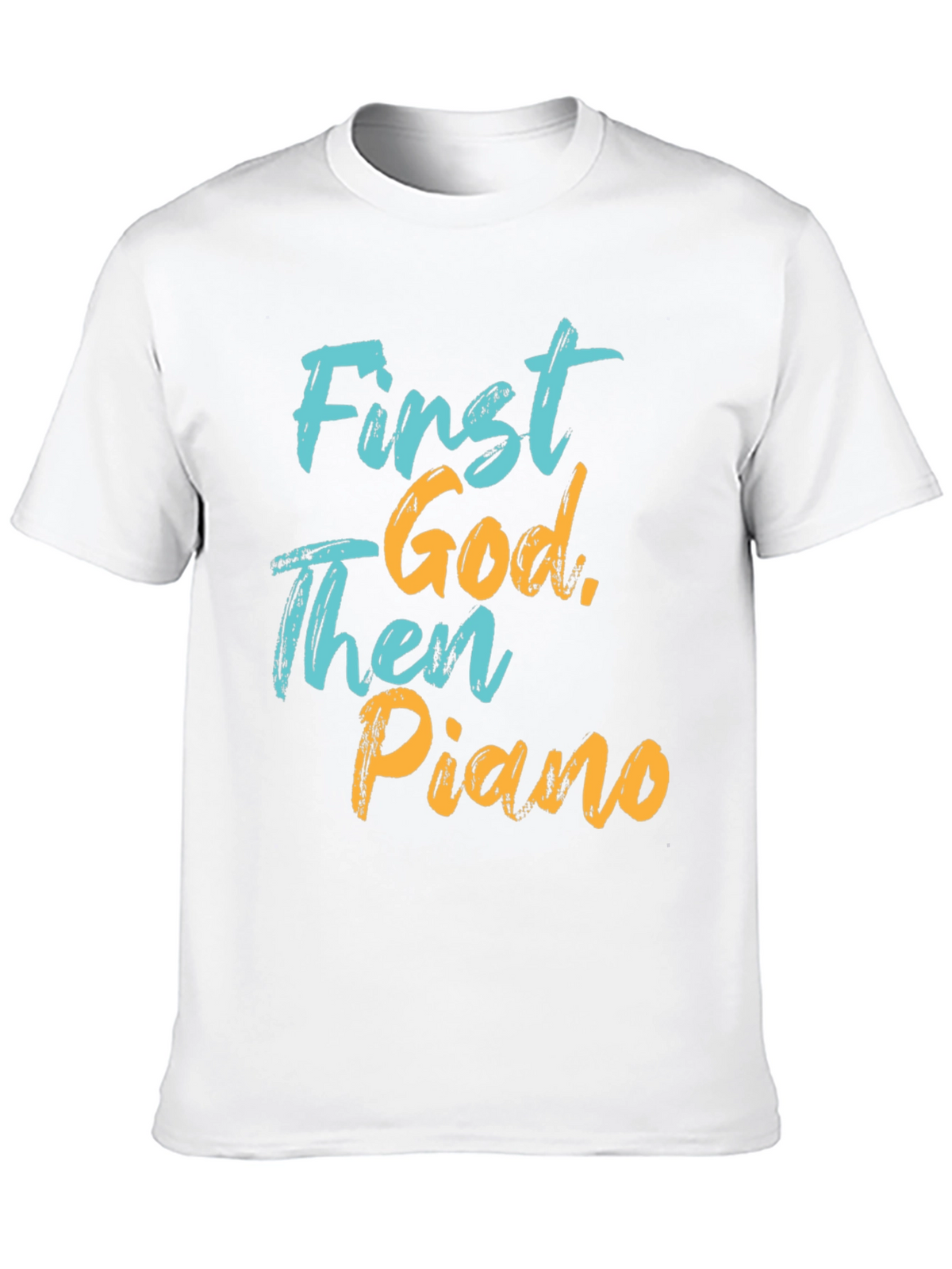 First God Then Piano Graphic T-Shirt