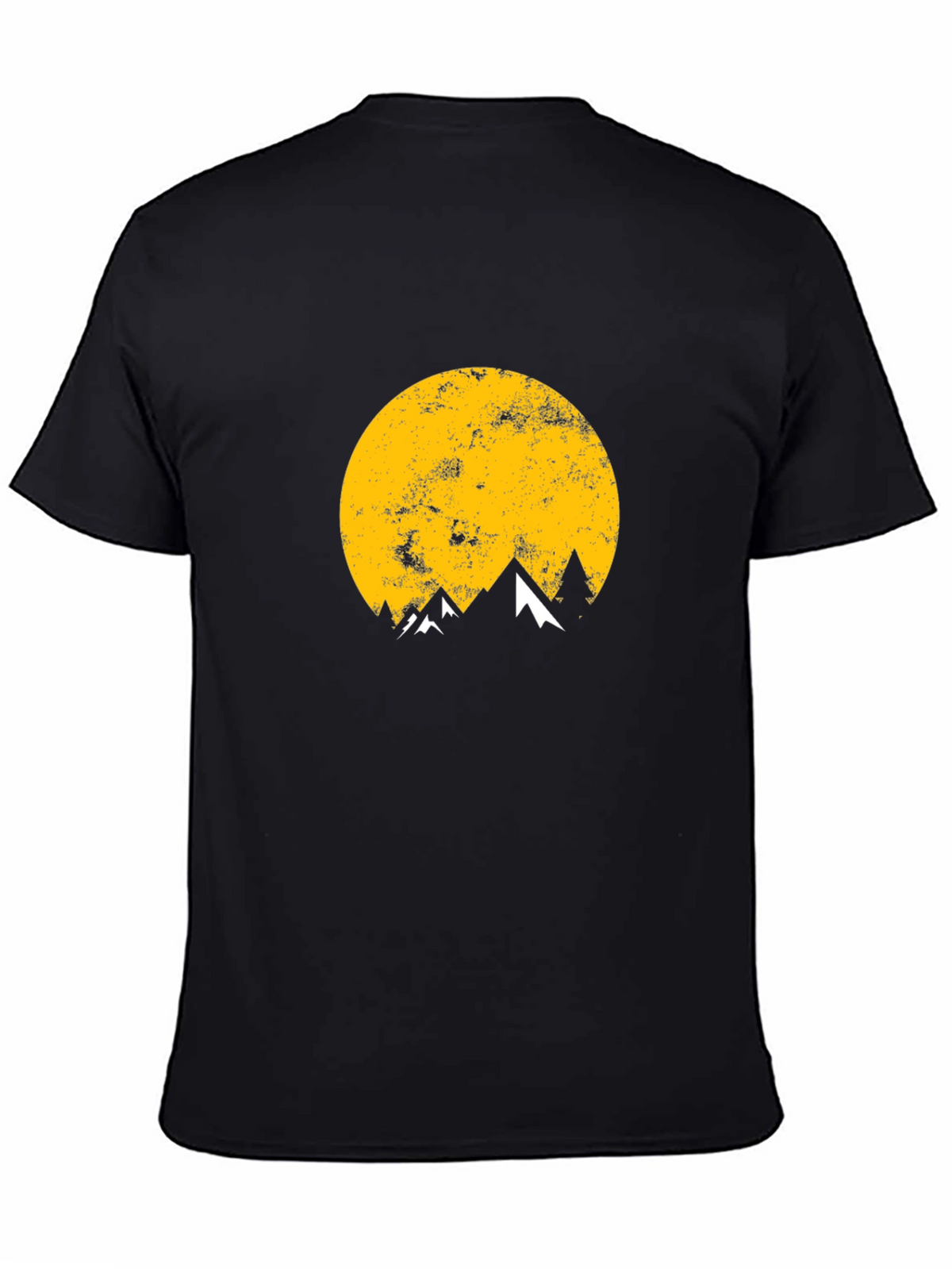 Mountain Moon Graphic Tee - Black Cotton T-Shirt