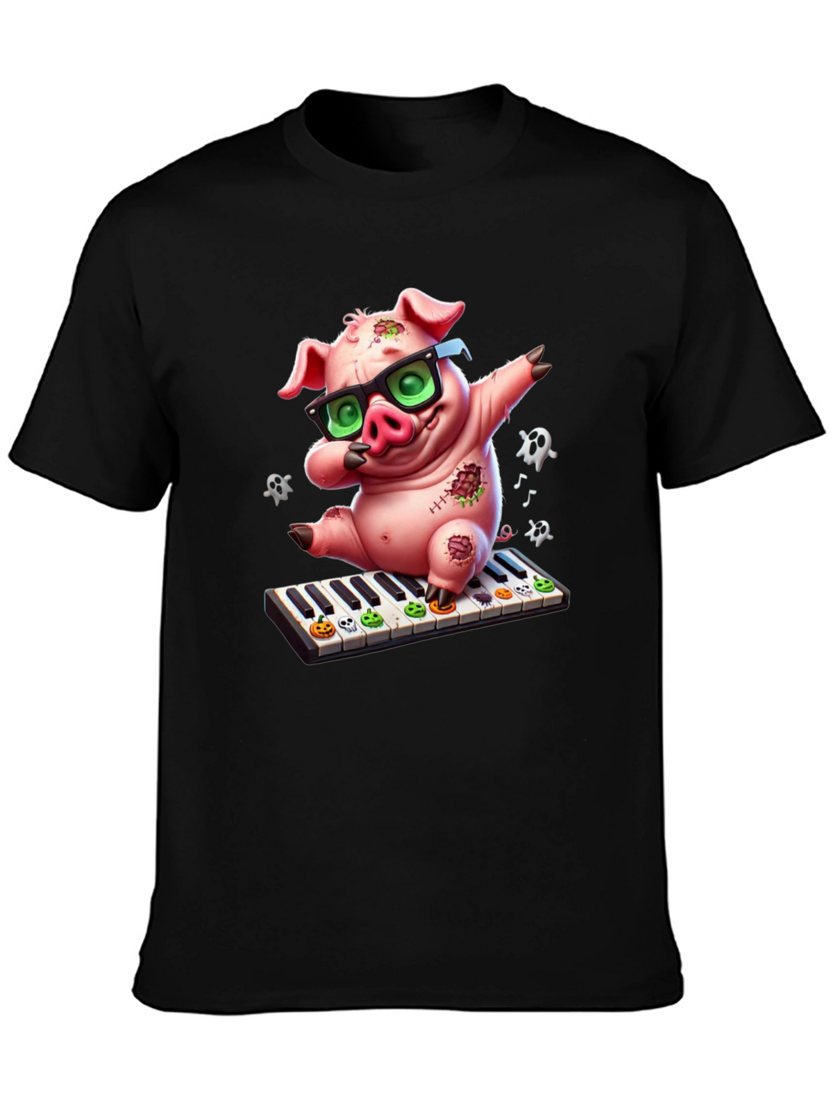 Fun Pig on Piano T-Shirt