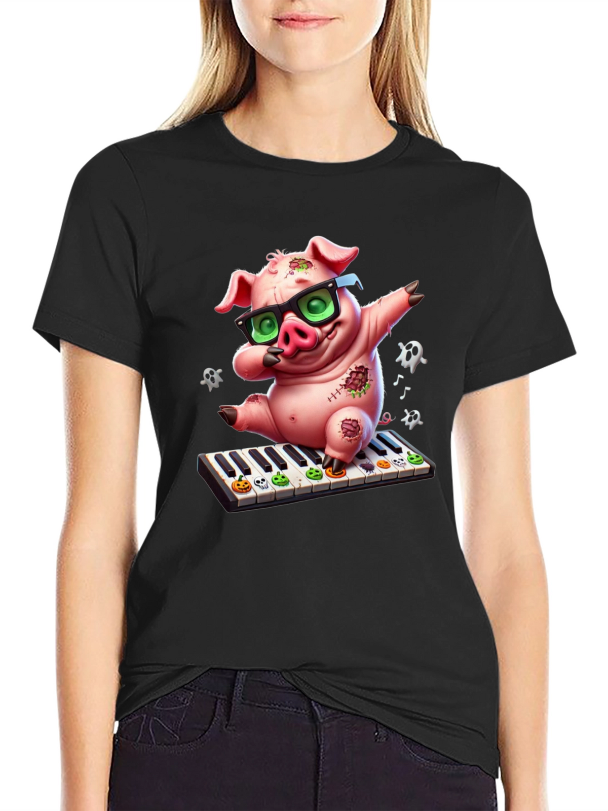 Fun Pig on Piano T-Shirt