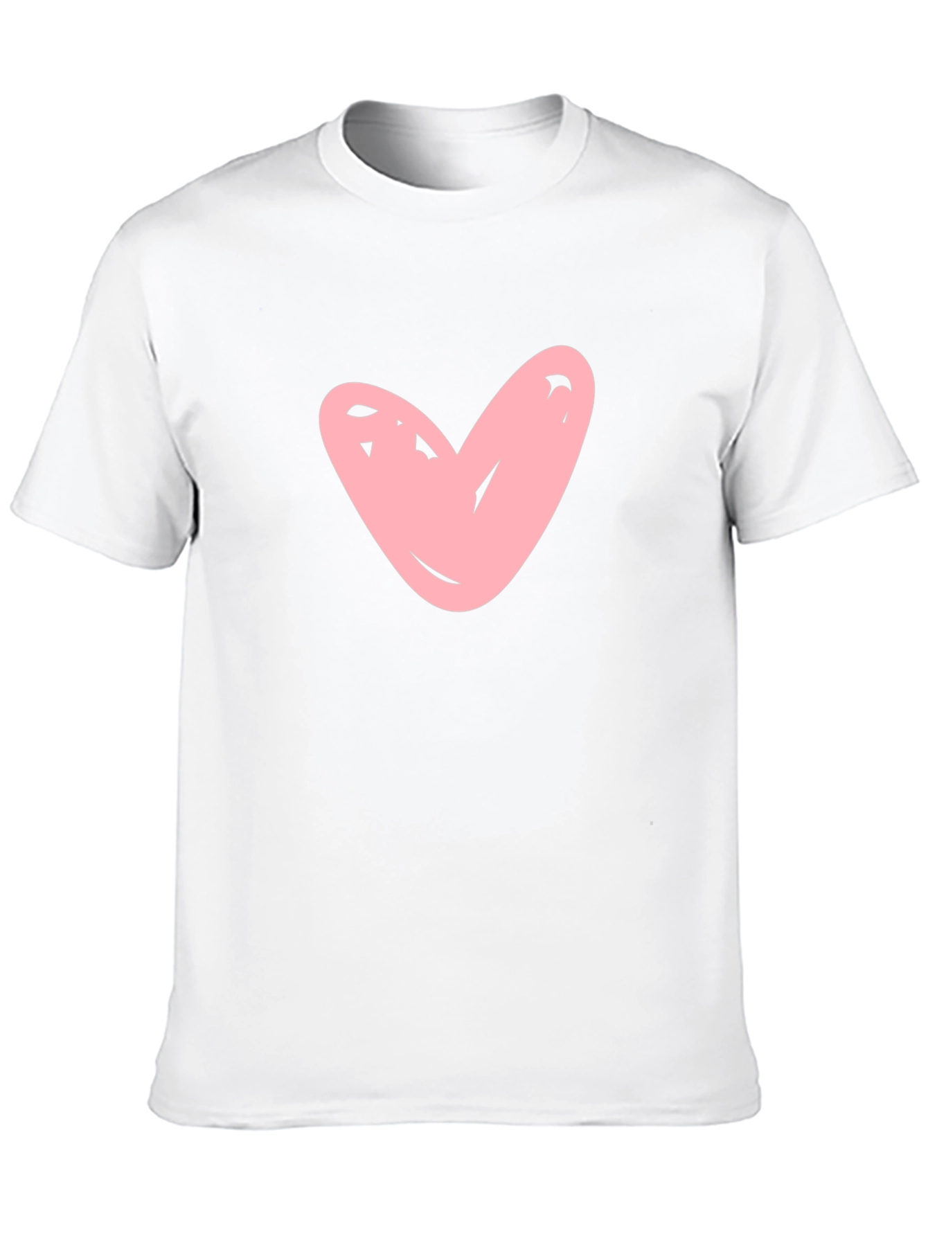 Black T-shirt with Pink Heart Graphic