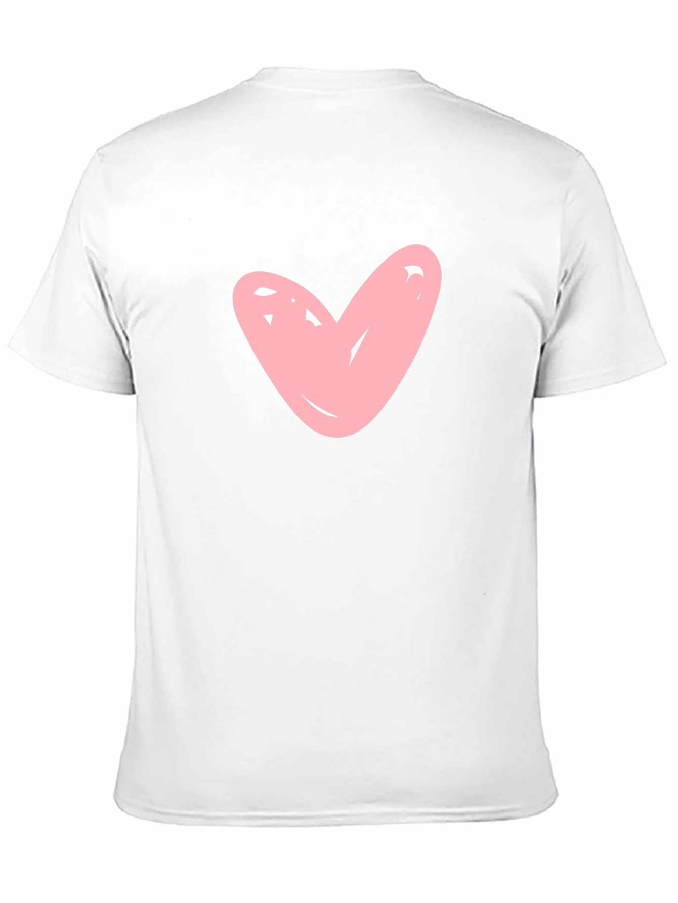 Black T-shirt with Pink Heart Graphic