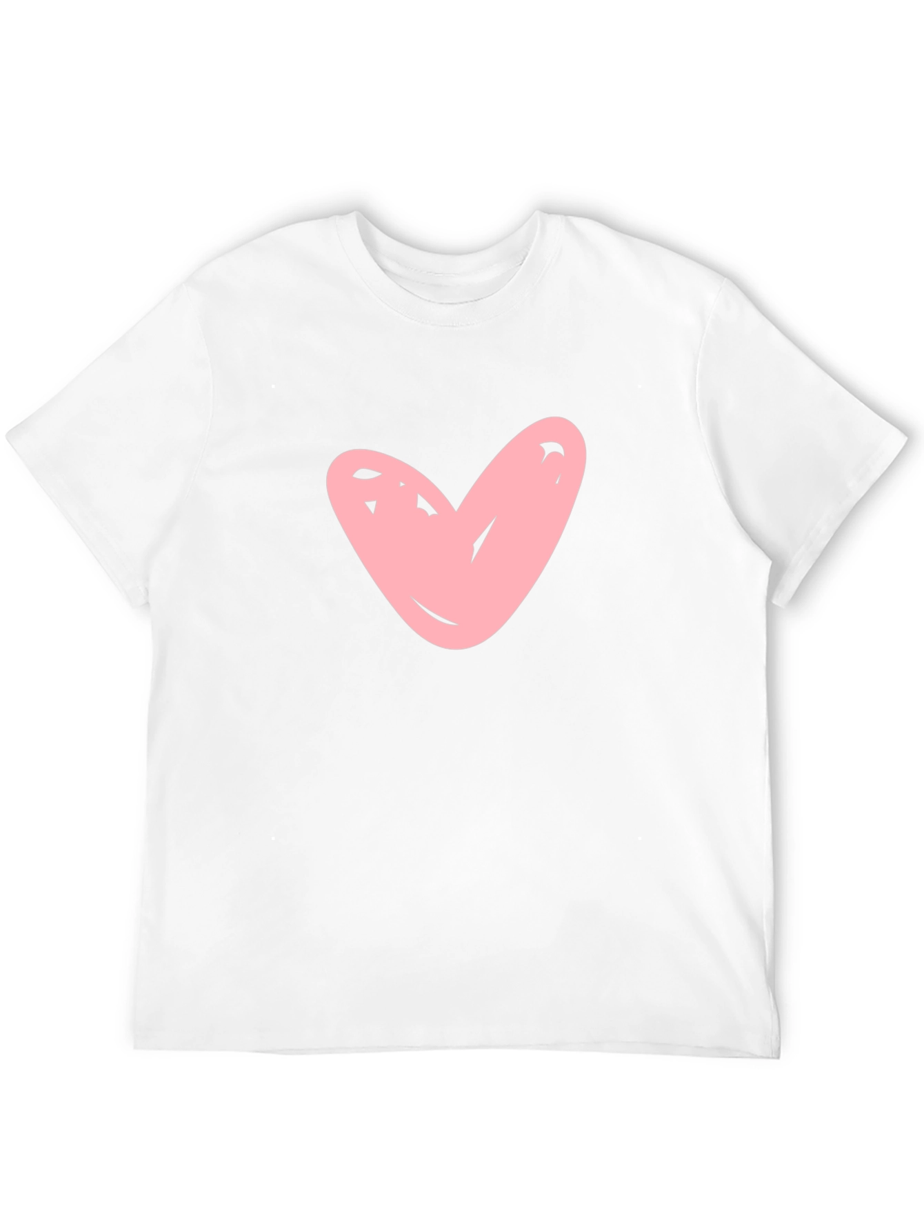 Black T-shirt with Pink Heart Graphic