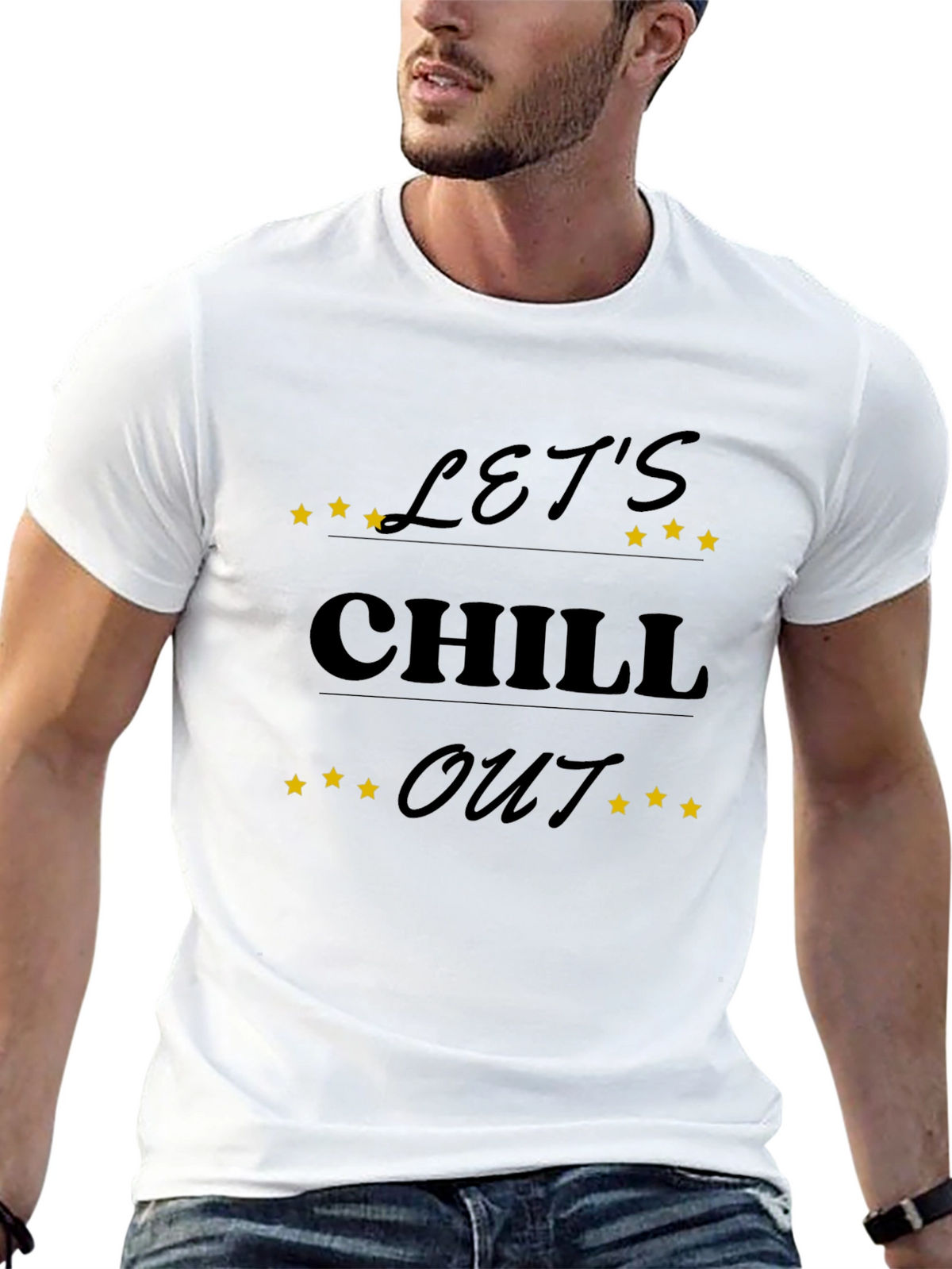 Lets Chill Out Graphic Black T-Shirt