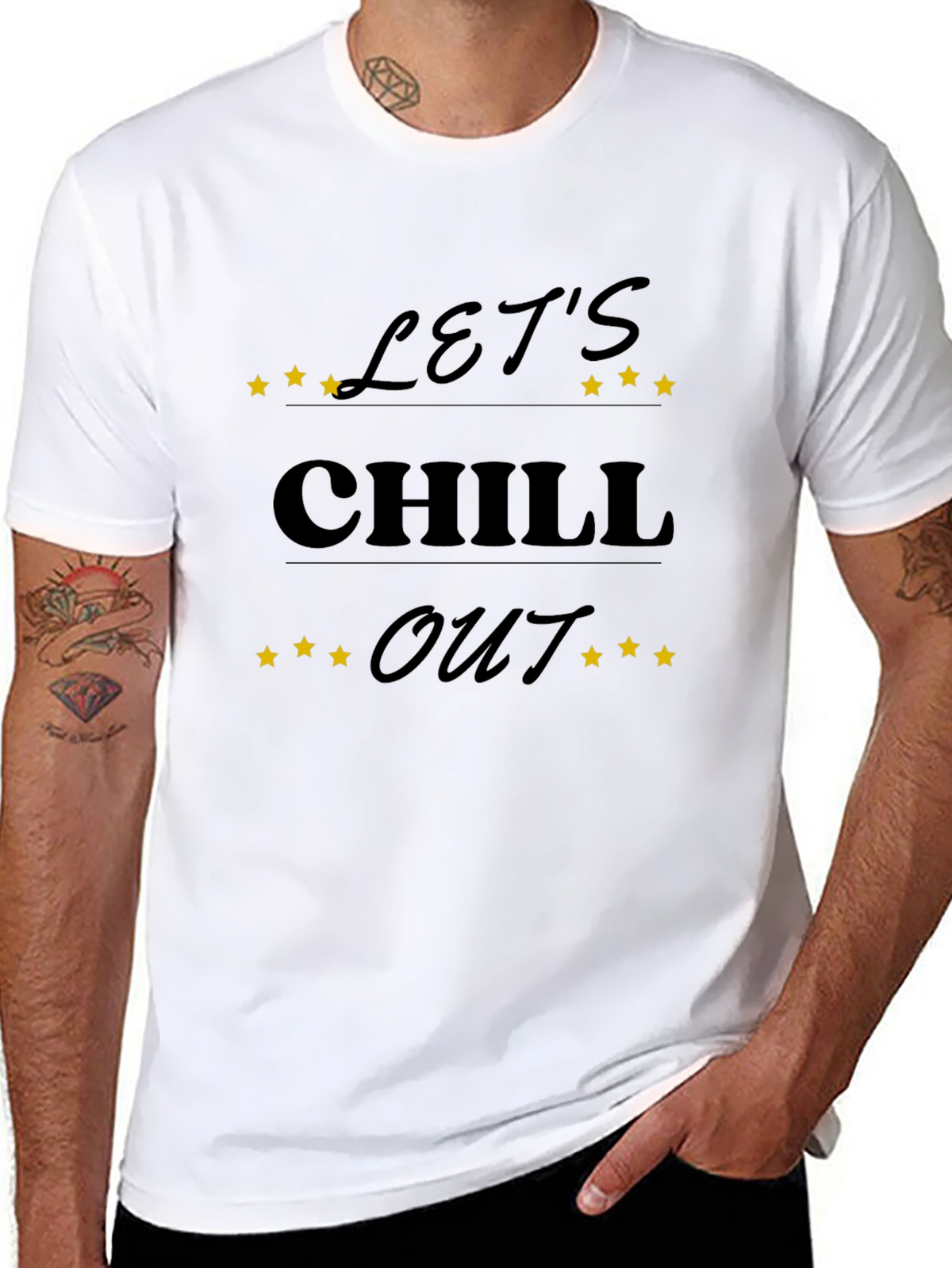 Lets Chill Out Graphic Black T-Shirt