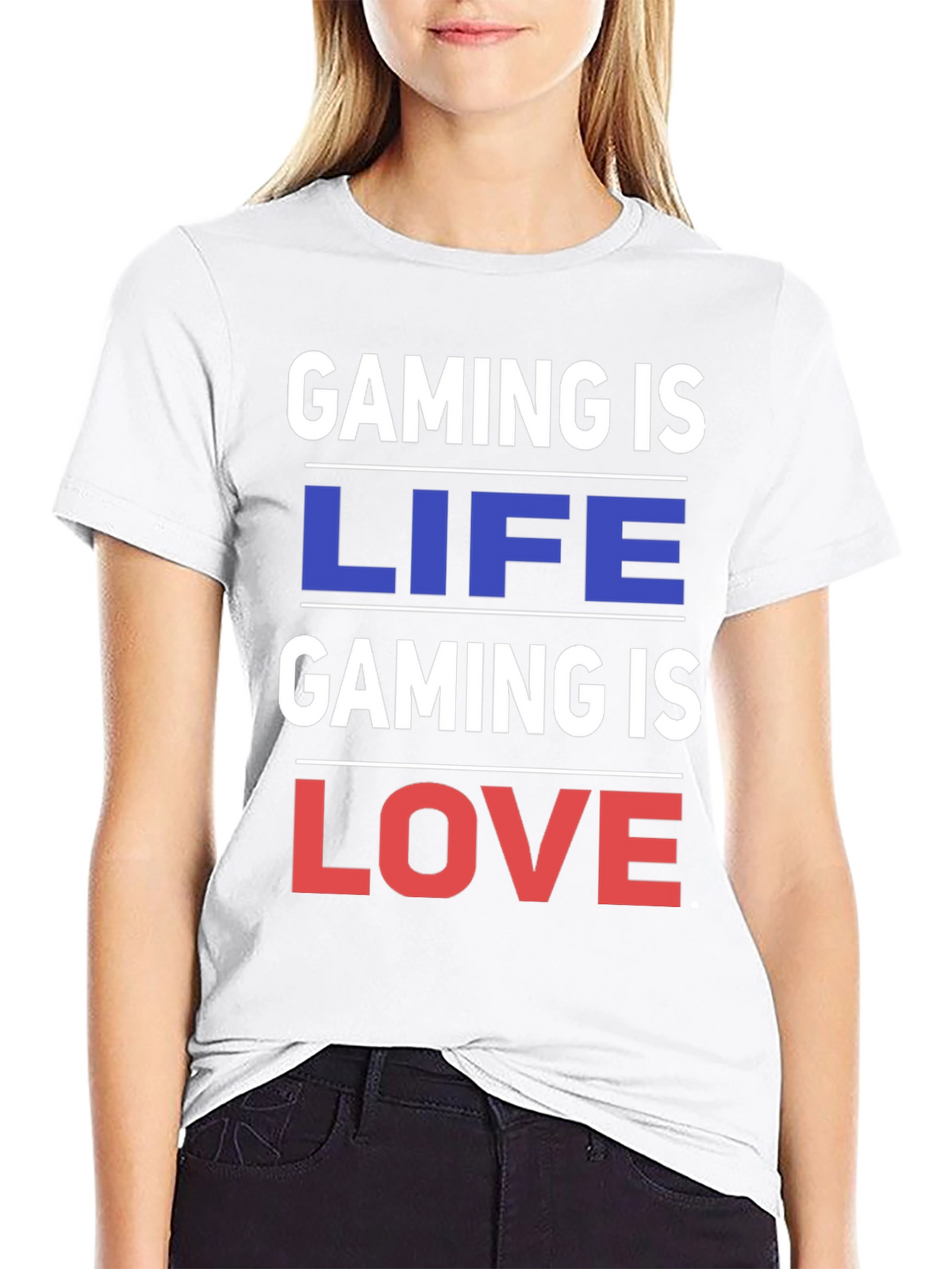 Gaming is Life Gaming is Love - Black T-Shirt