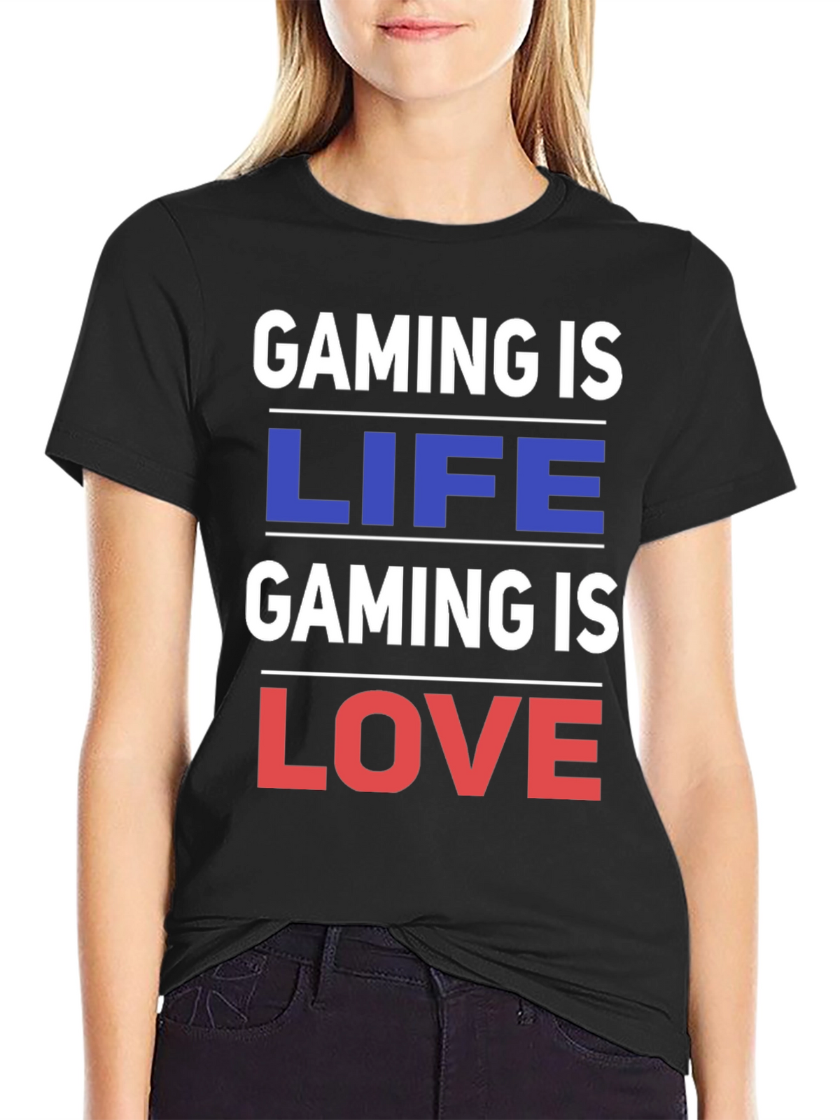 Gaming is Life Gaming is Love - Black T-Shirt