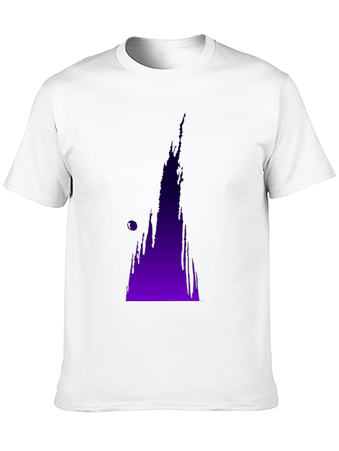 Abstract Purple Drip Design Black T-Shirt