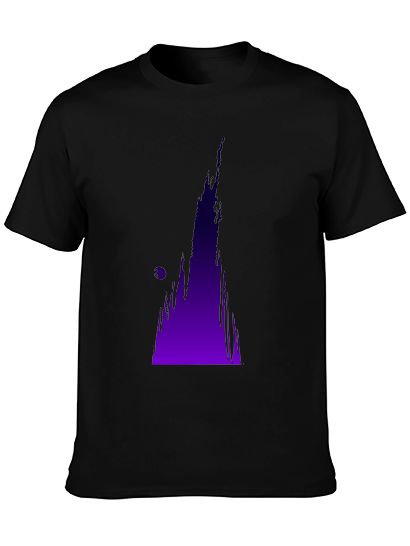 Abstract Purple Drip Design Black T-Shirt