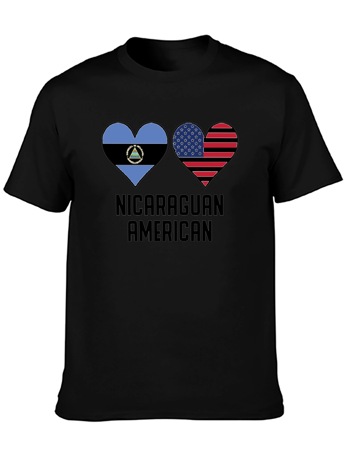 Nicaraguan American Flag Heart T-Shirt