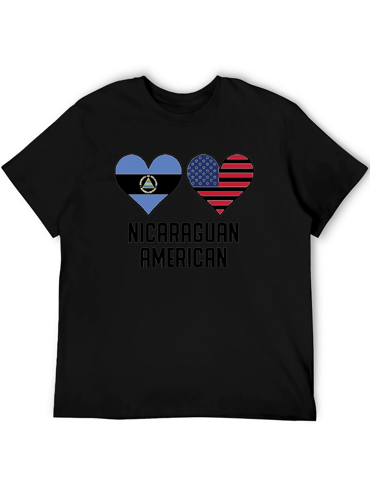Nicaraguan American Flag Heart T-Shirt