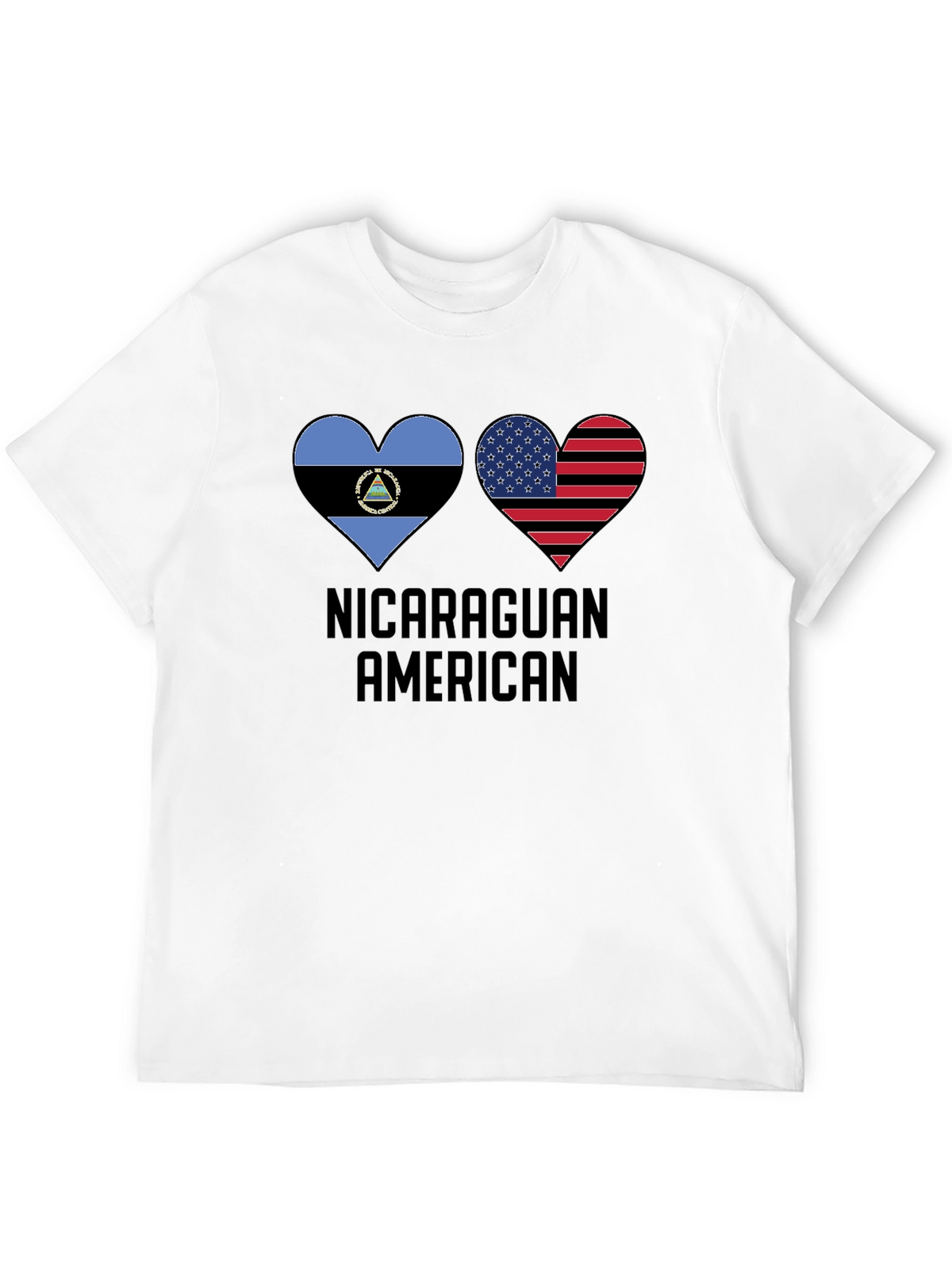 Nicaraguan American Flag Heart T-Shirt